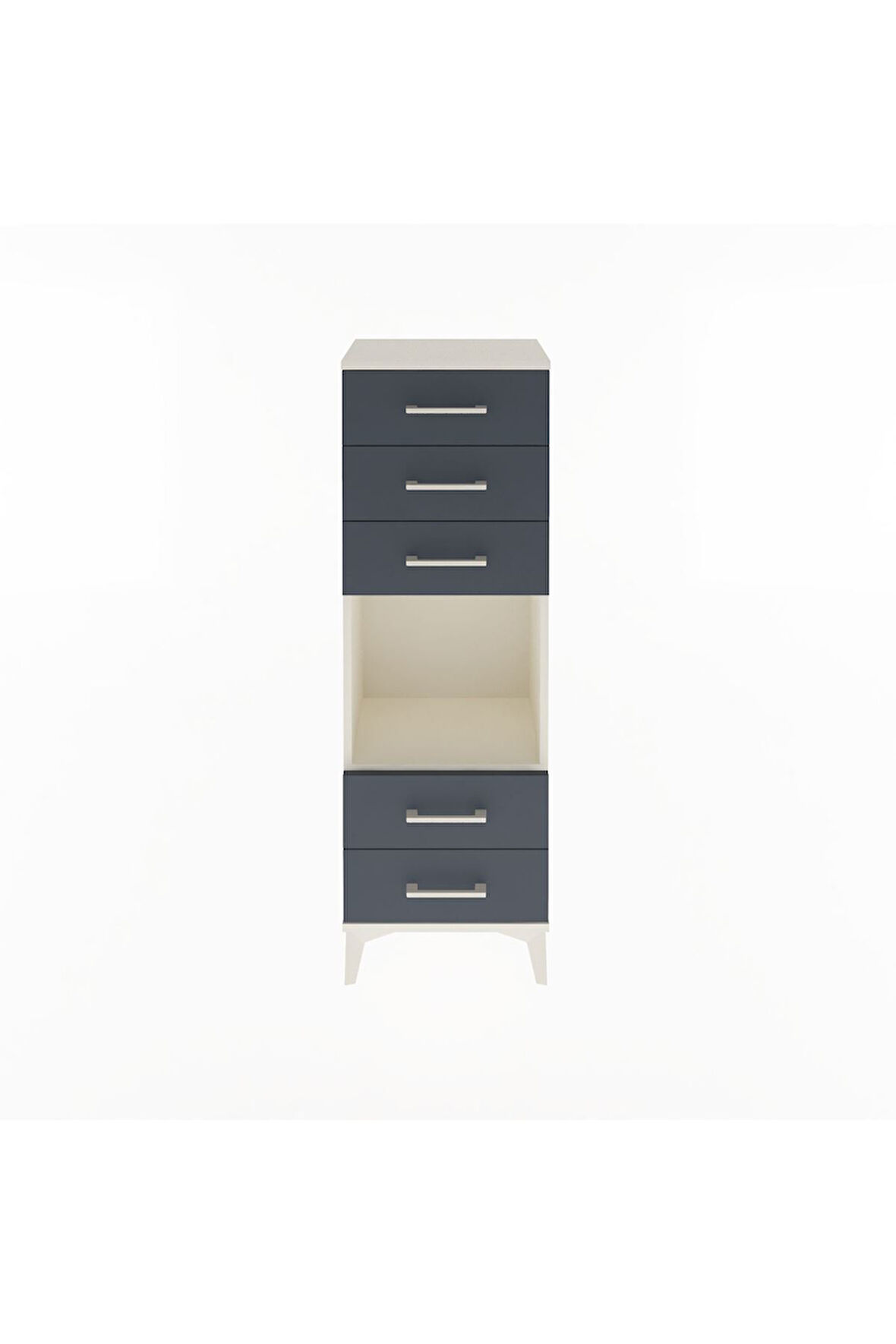 Arges Dolap Tek Raflı 5 Çekmeceli 44x30x134 Aytaşı-Antrasit