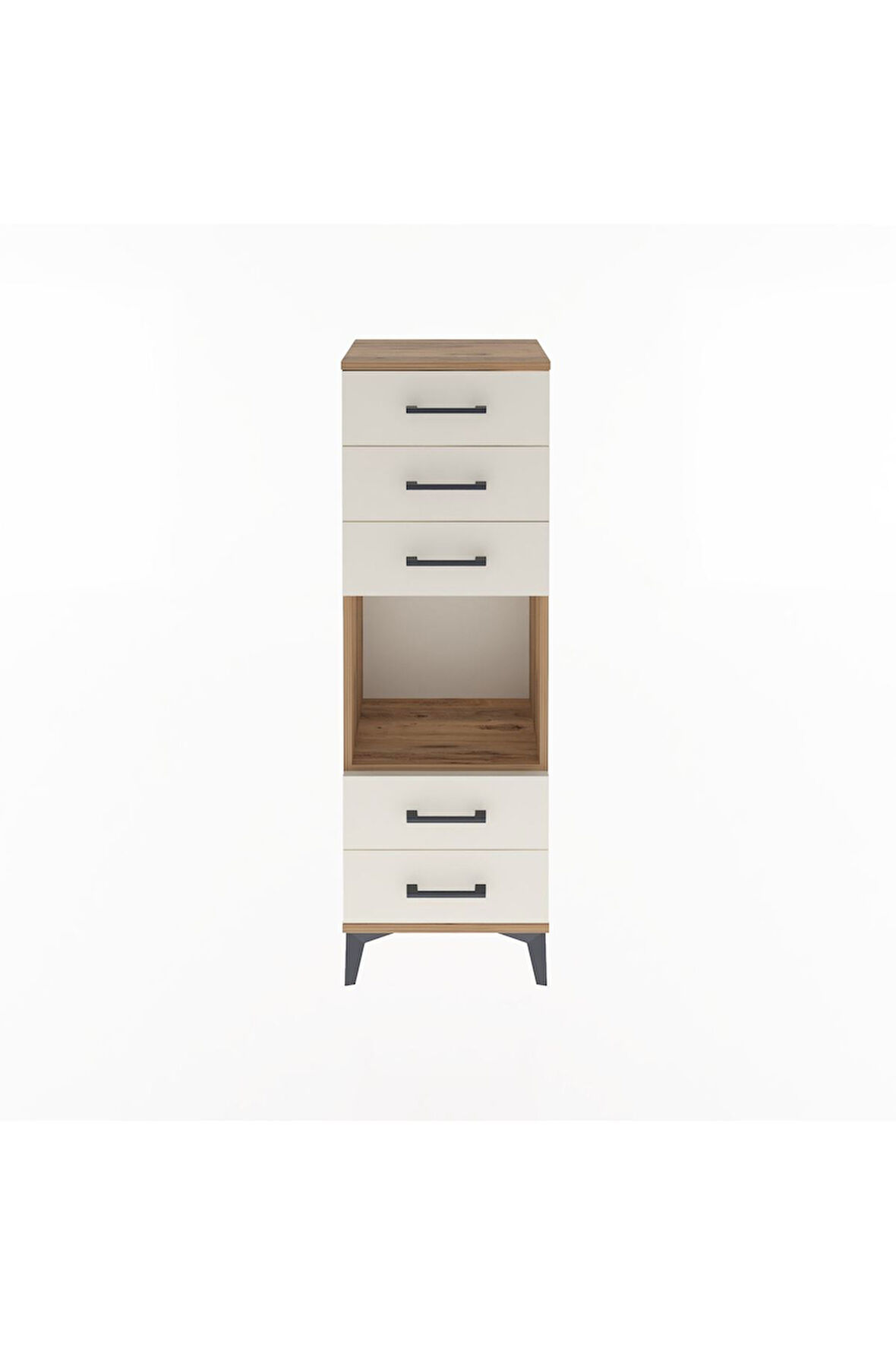 Arges Dolap Tek Raflı 5 Çekmeceli 44x30x134 Çam-Aytaşı