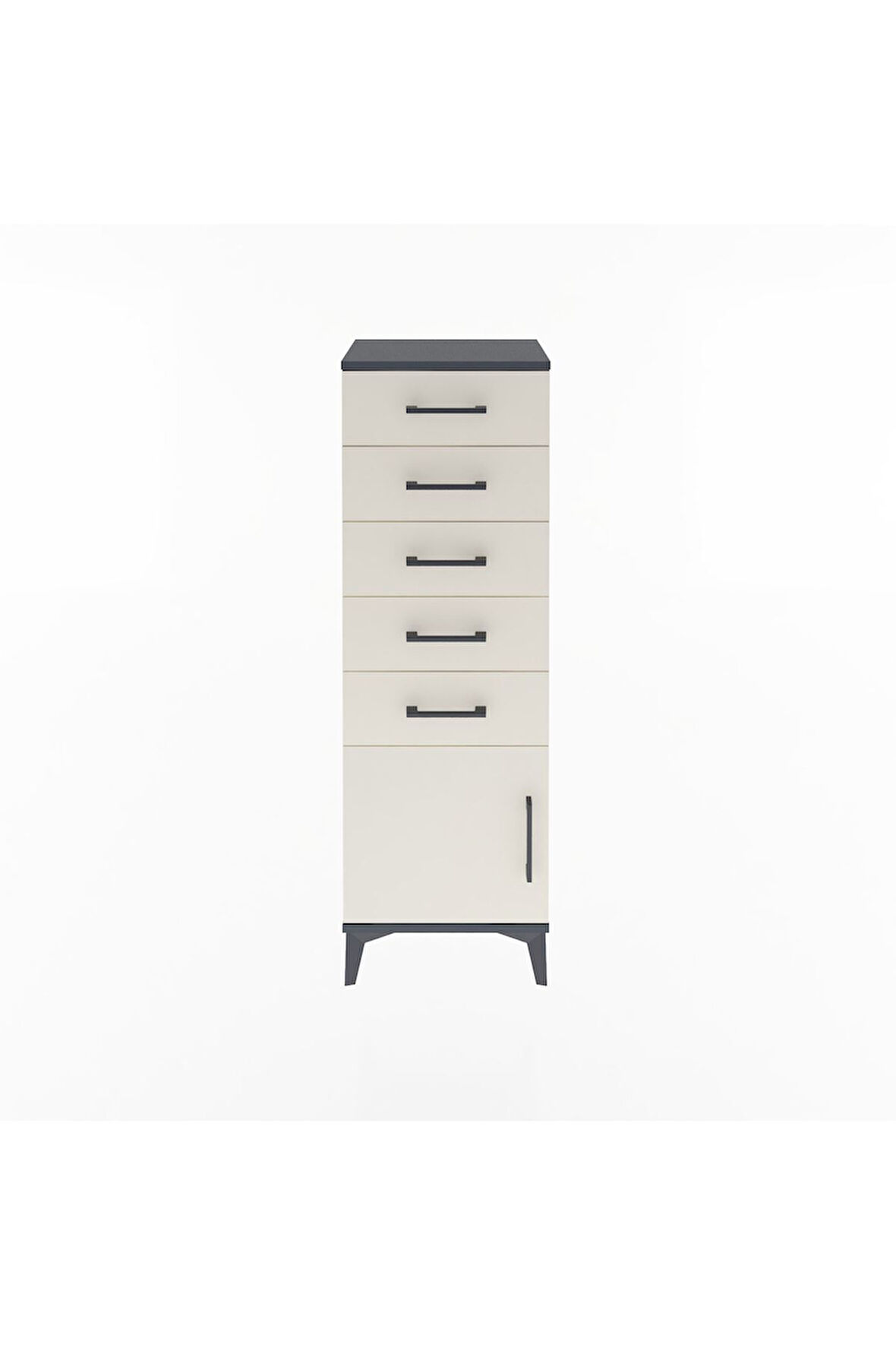 Arges Dolap 5 Çekmeceli Tek Kapaklı 44x30x134 Antrasit-Aytaşı