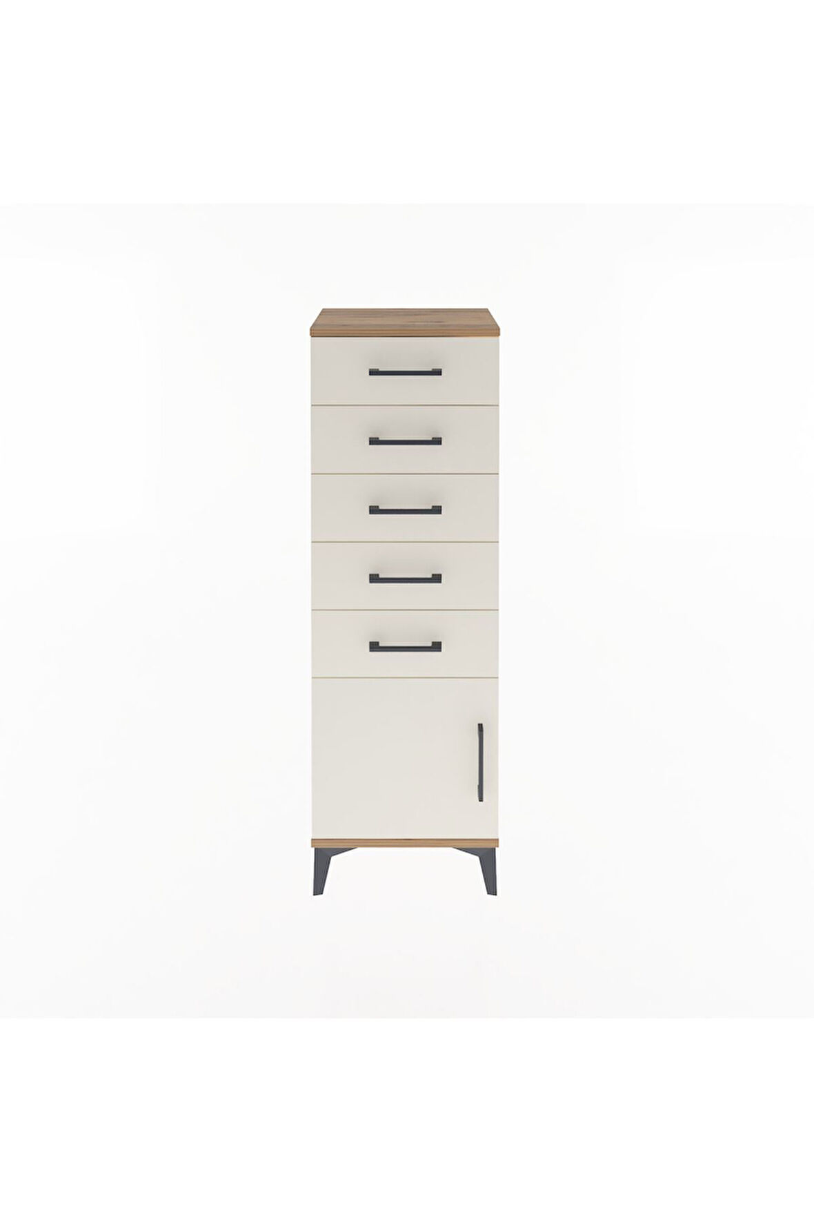 Arges Dolap 5 Çekmeceli Tek Kapaklı 44x30x134 Çam-Aytaşı