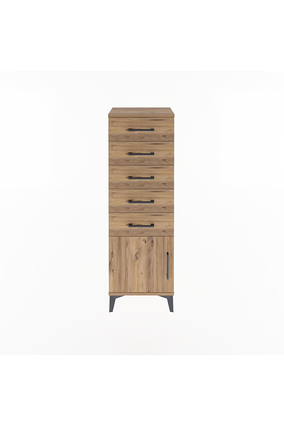 Arges Dolap 5 Çekmeceli Tek Kapaklı 44x30x134 Çam-Çam