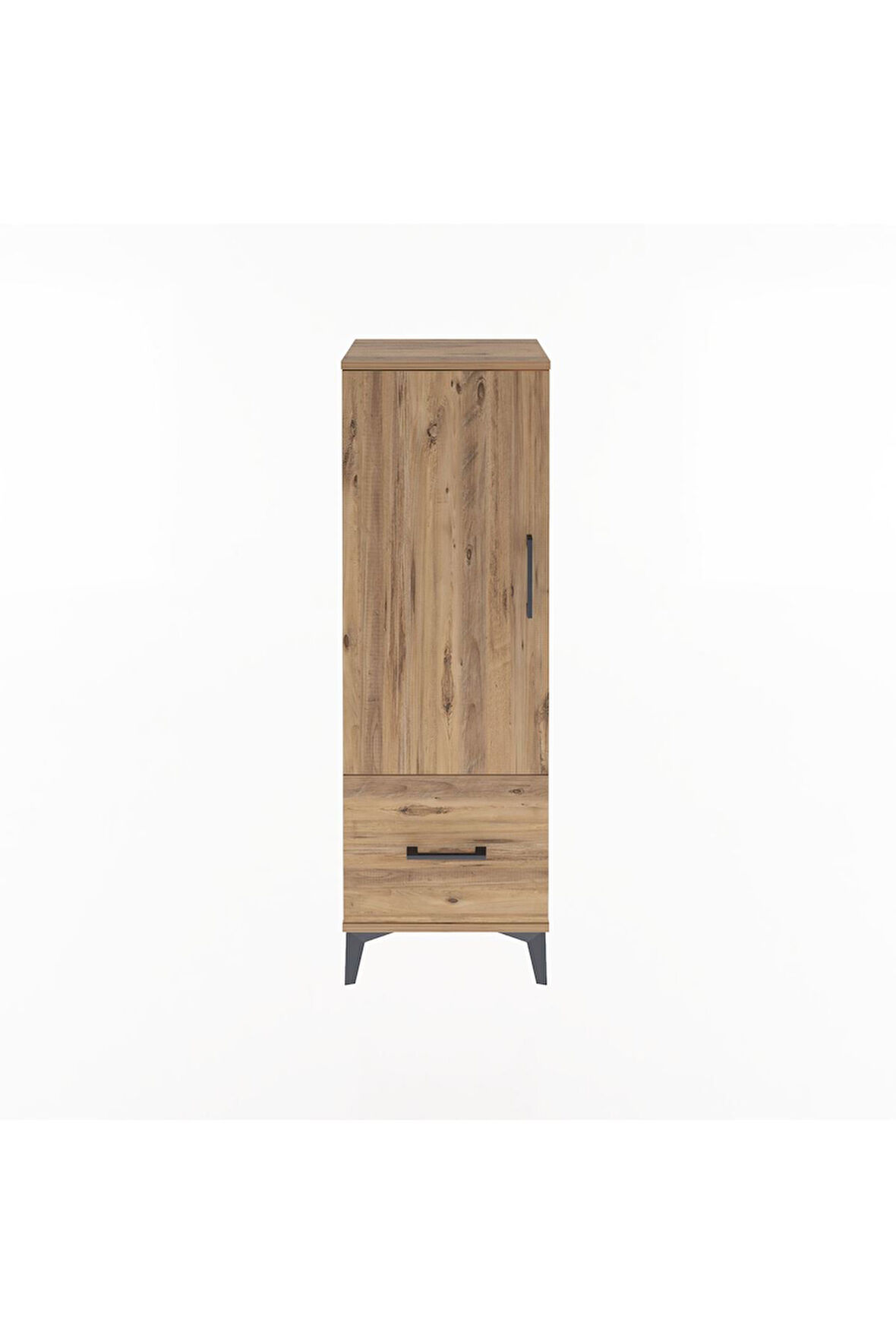 Arges Dolap Tek Raflı Tek Çekmeceli Tek Askılı 44x30x134 Çam-Çam