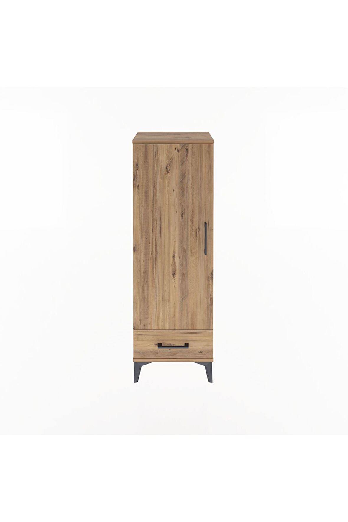 Arges Dolap Tek Raflı Tek Çekmeceli Tek Askılı 44x30x134 Çam-Çam