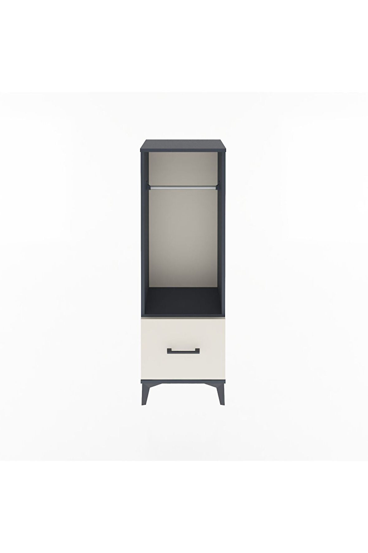 Arges Dolap Tek Raflı Tek Çekmeceli Tek Askılı 44x30x134 Antrasit-Aytaşı