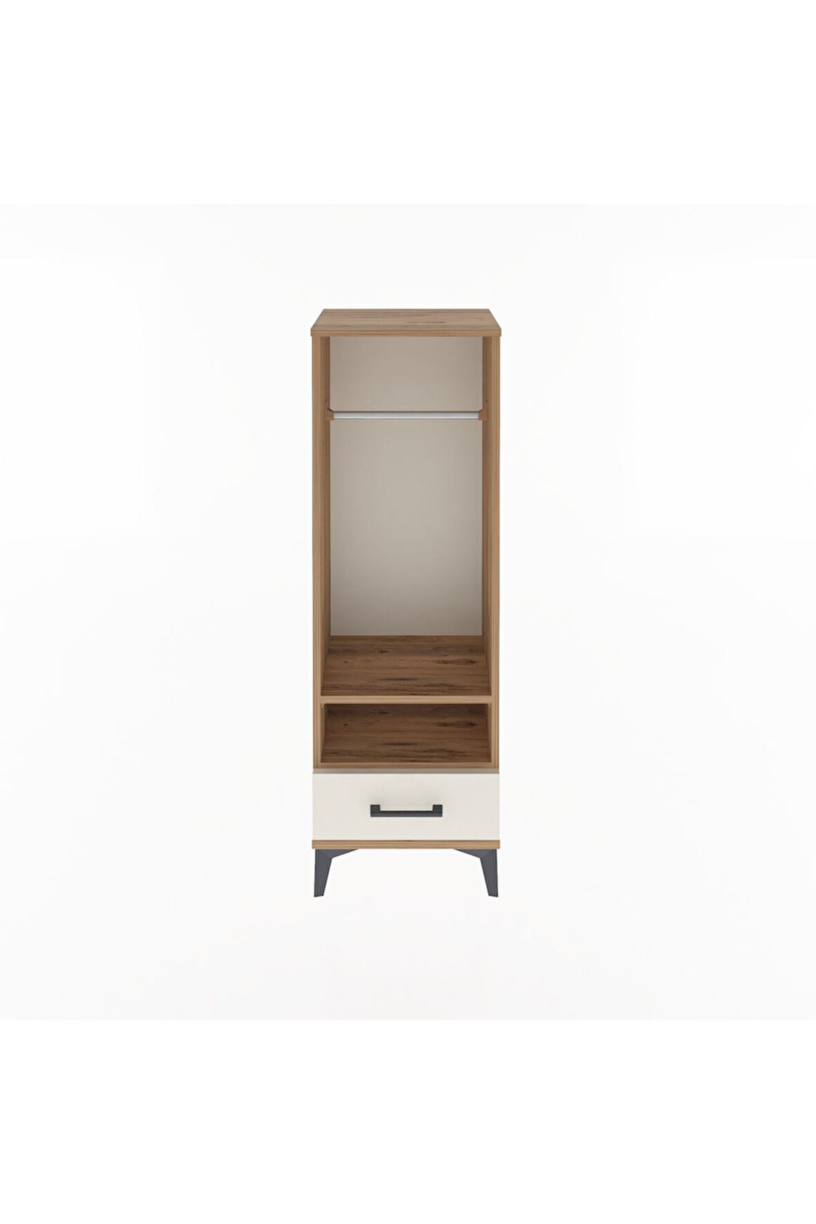 Arges Dolap 2 Raflı Tek Çekmeceli Tek Askılı 44x30x134 Çam-Aytaşı