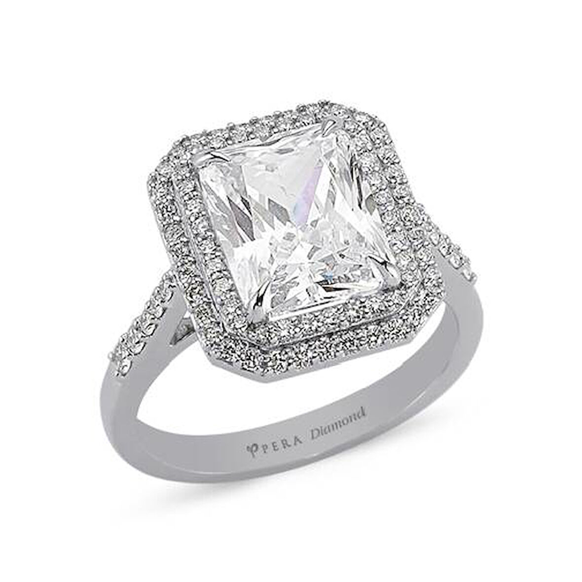 0.42 Karat Pırlanta Topaz Taşlı Fantezi Yüzük
