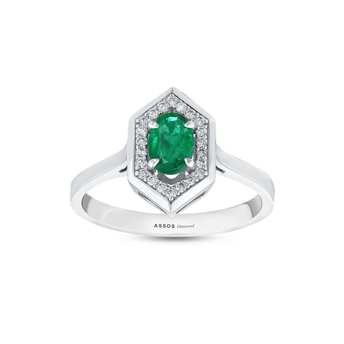 0.11 Karat Zümrüt Taşlı Pırlanta Yüzük