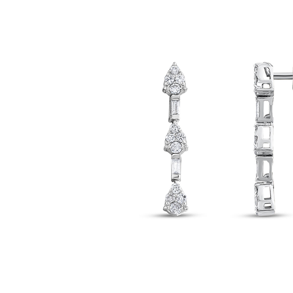 0.28 Karat Pırlanta Tria Küpe