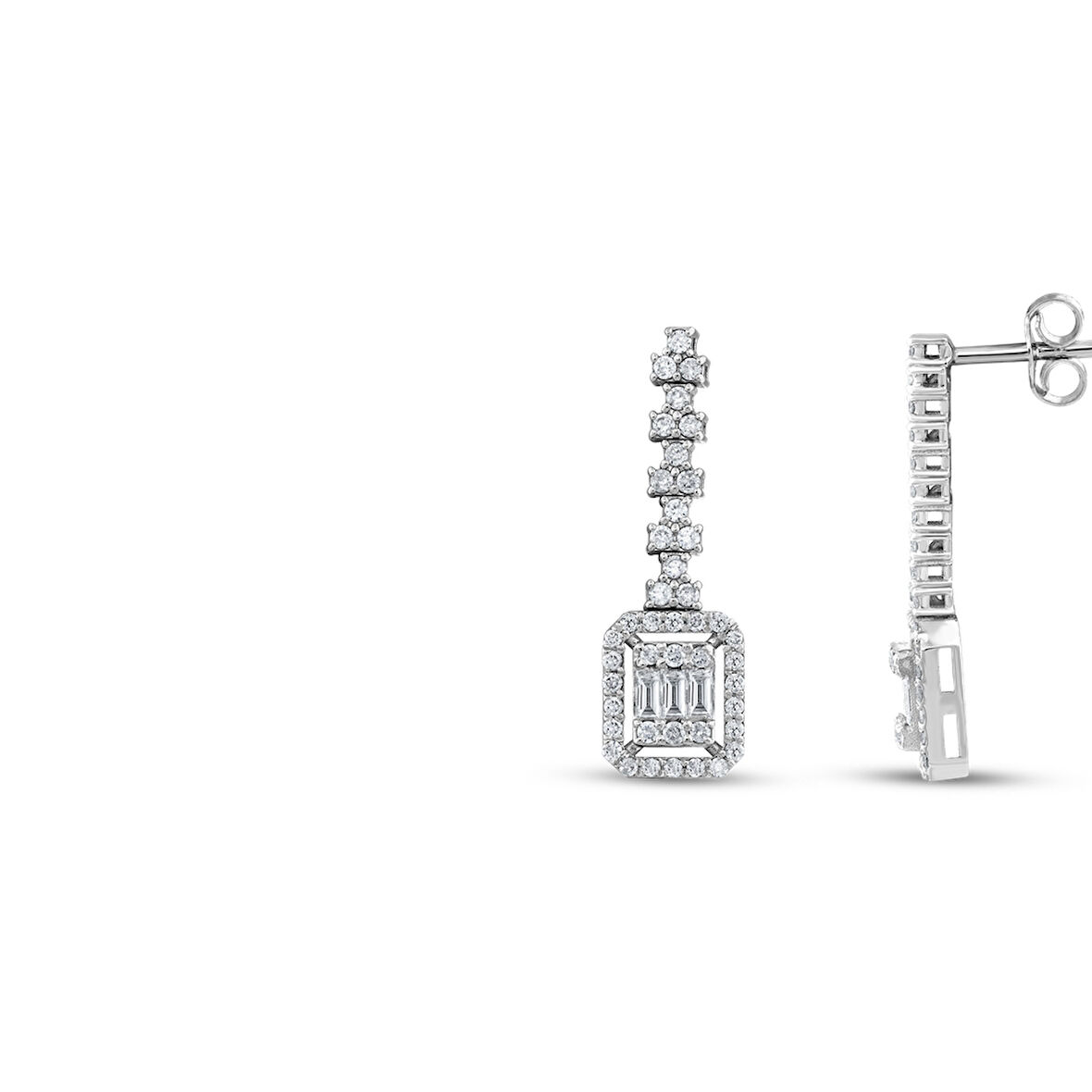 Baget Taşlı Pırlanta Fantezi Küpe