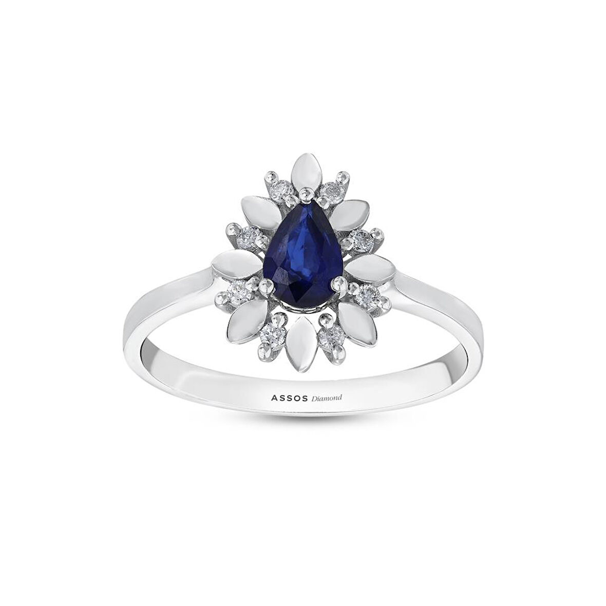 0.08 Karat Safir Taşlı Pırlanta Yüzük