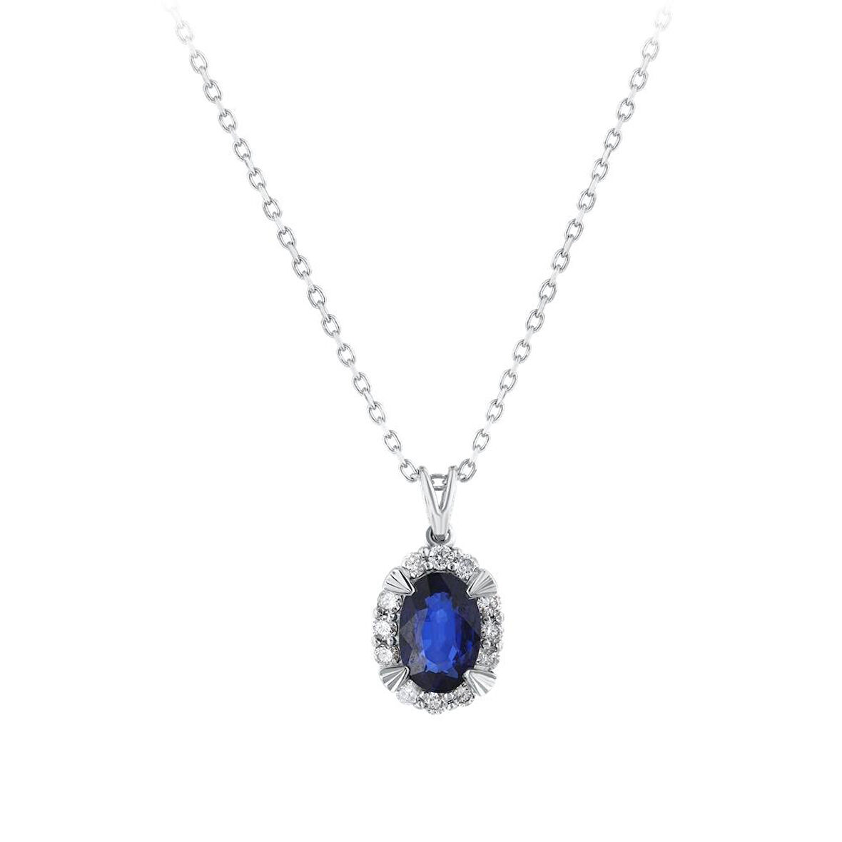 0.10 Karat Safir Taşlı Pırlanta Kolye