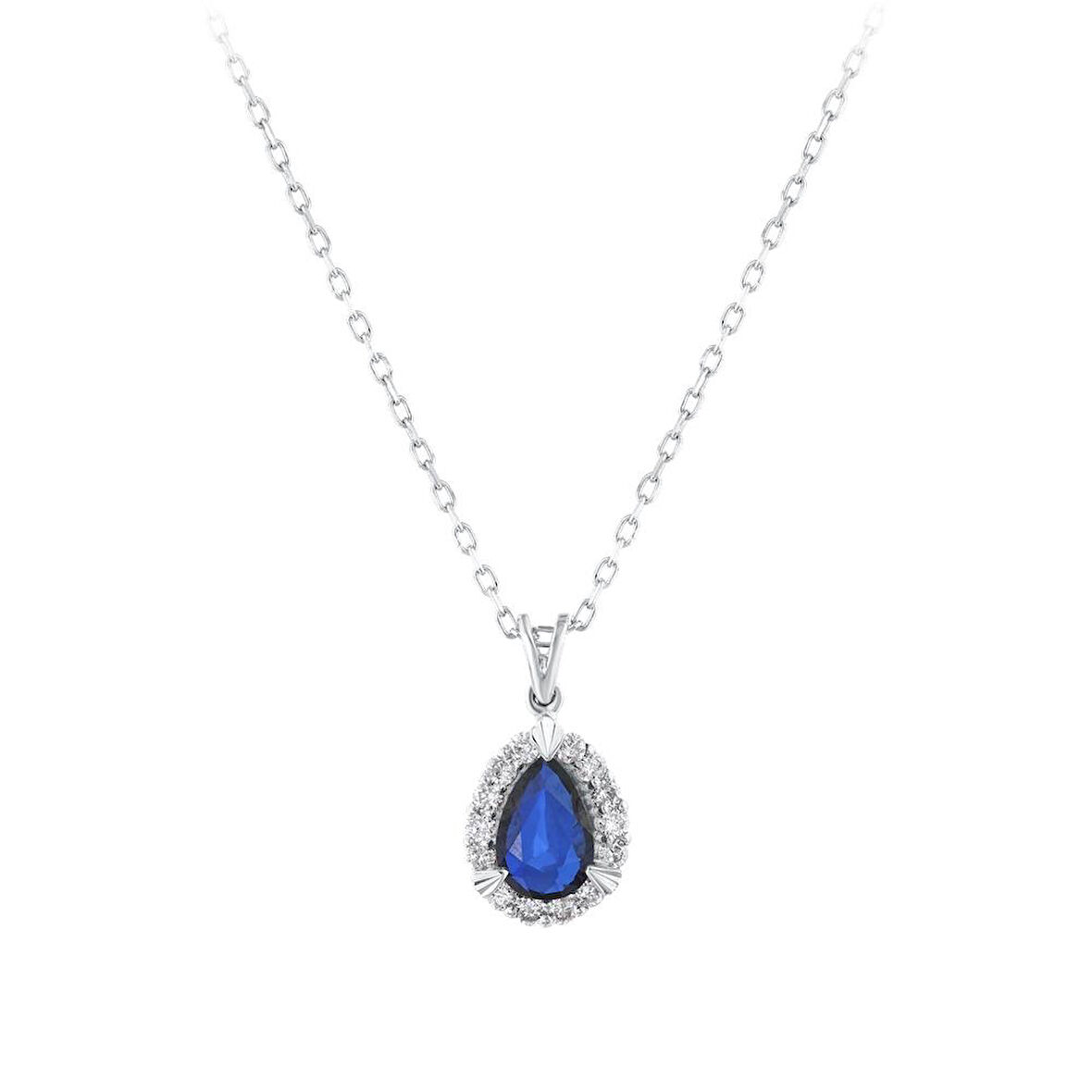 0.08 Karat Safir Taşlı Pırlanta Kolye