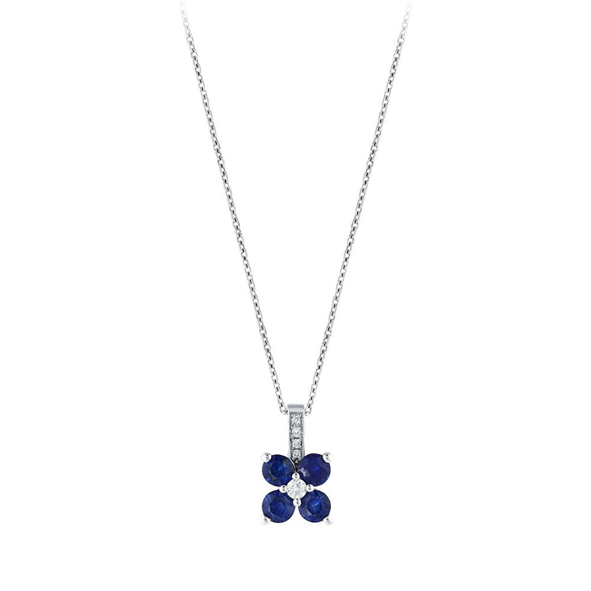 0.05 Karat Safir Taşlı Pırlanta Kolye