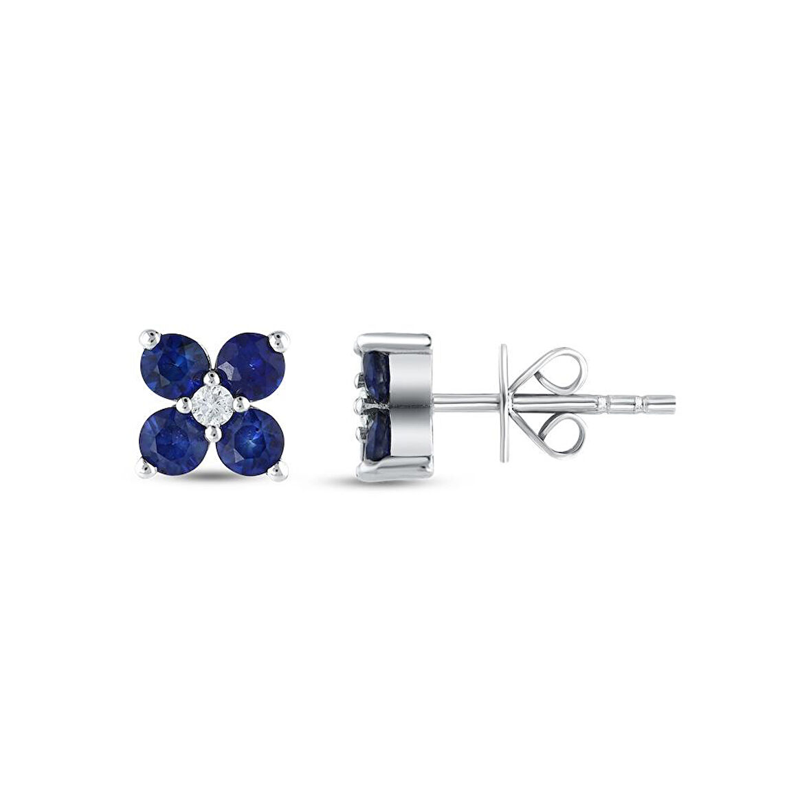 0.05 Karat Safir Taşlı Pırlanta Küpe