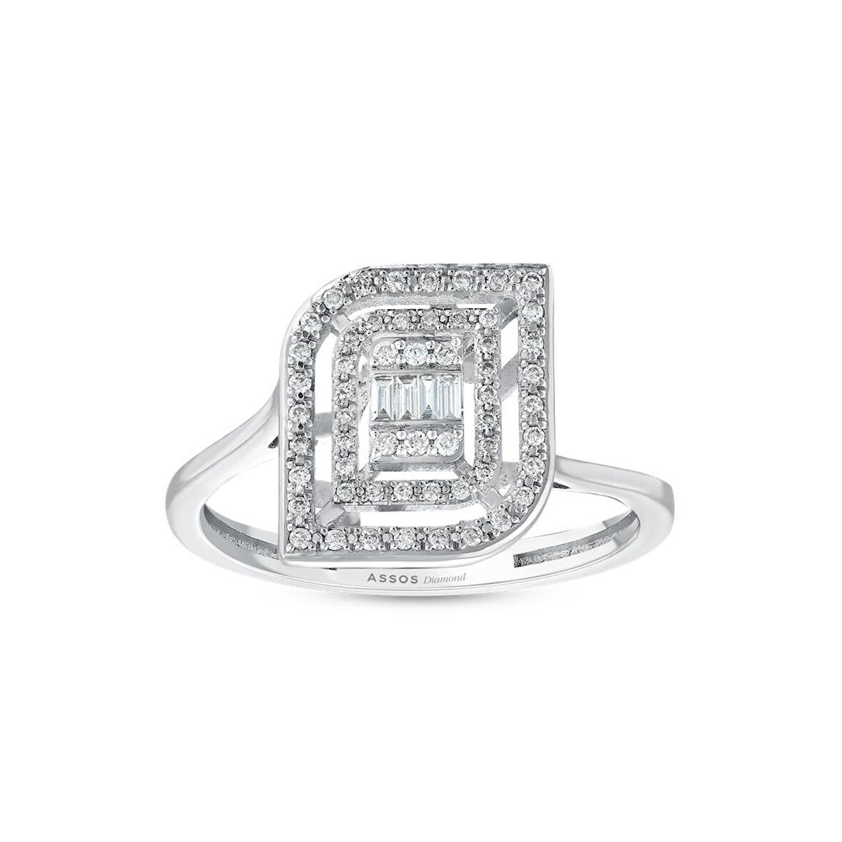 0.16 Karat Baget Taşlı Pırlanta Yüzük