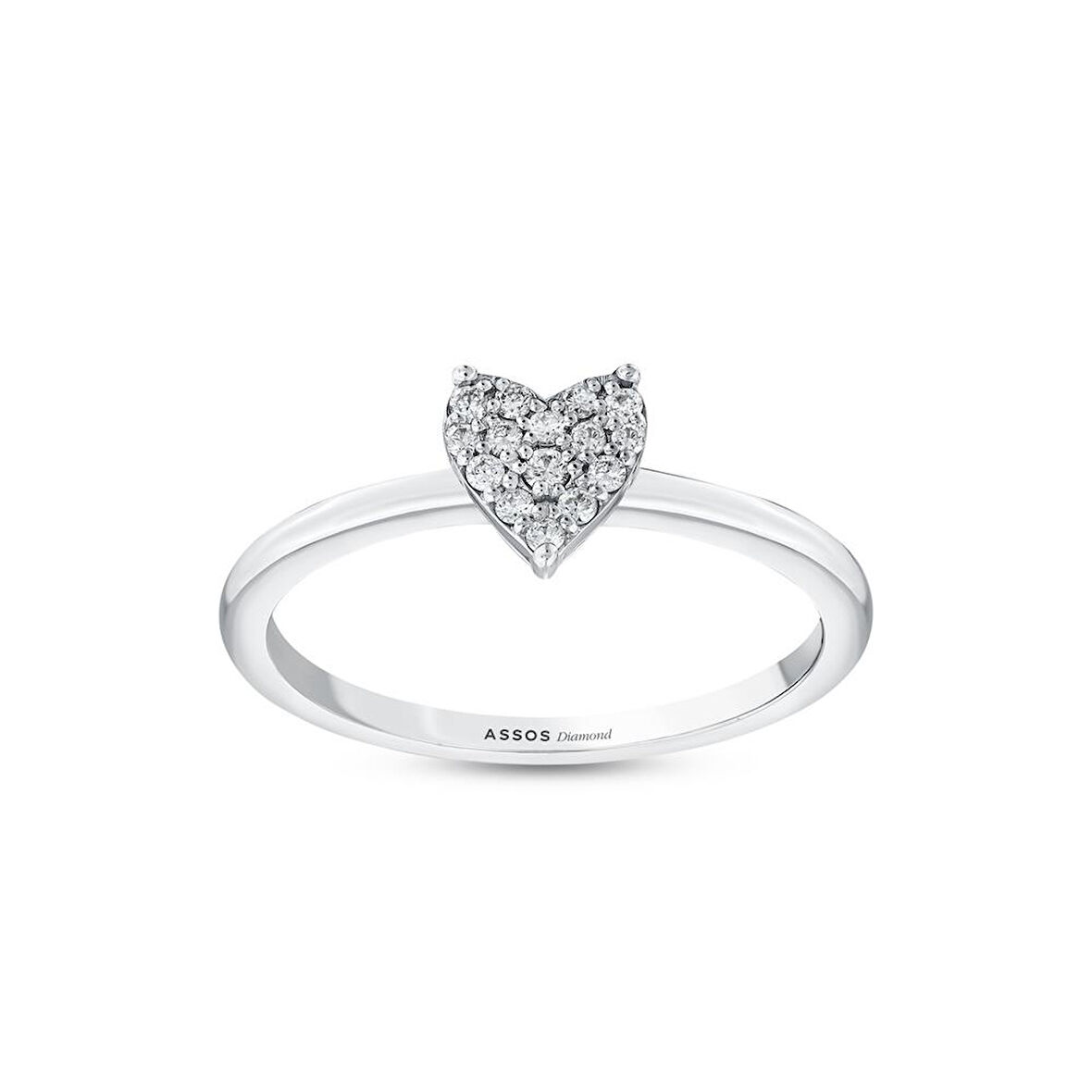 0.10 Karat Pırlanta Kalp Yüzük