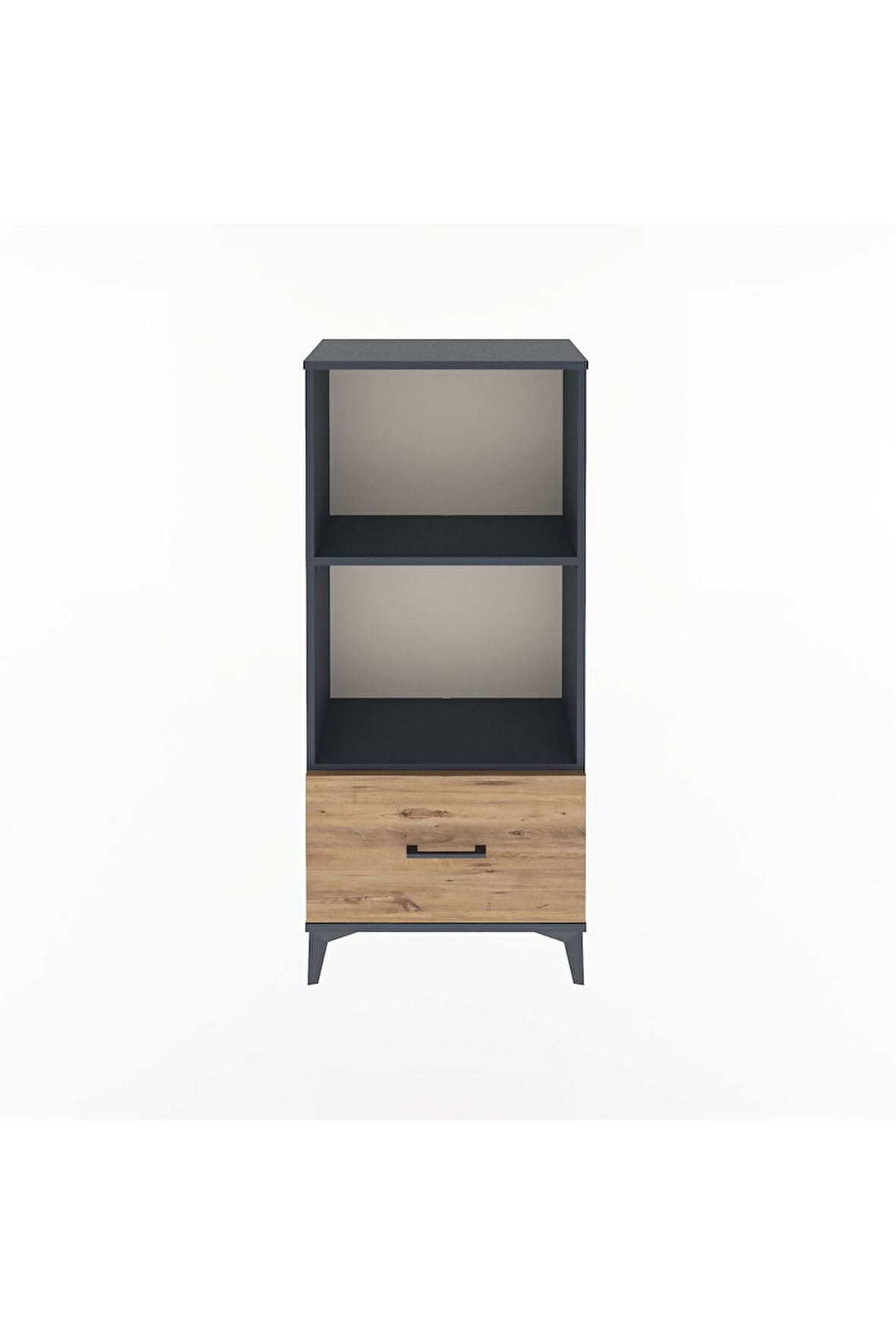 Arges Dolap Tek Raflı Tek Çekmeceli 60x30x134 Antrasit-Çam