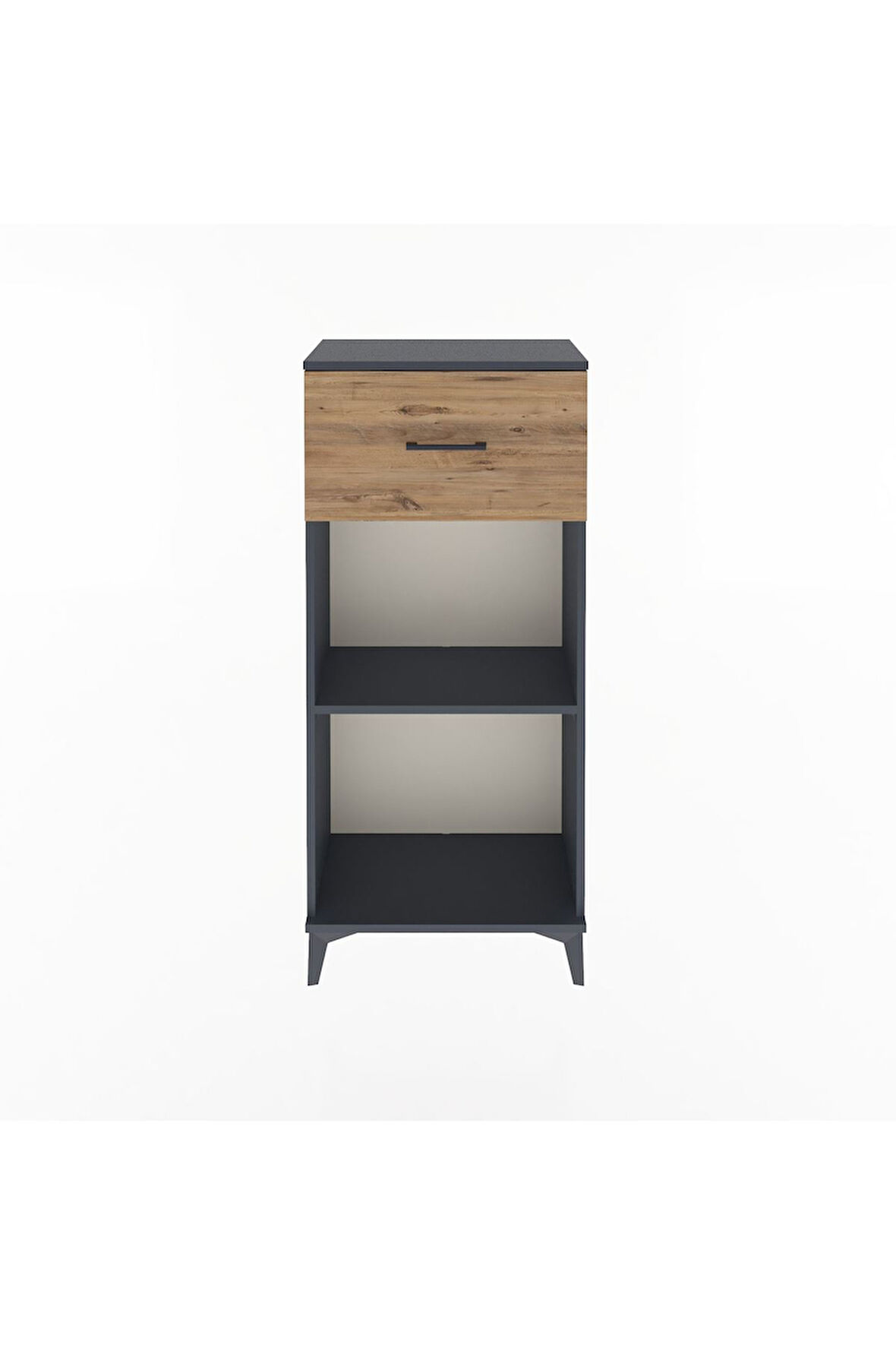 Arges Dolap Tek Raflı Tek Çekmeceli 60x30x134 Antrasit-Çam