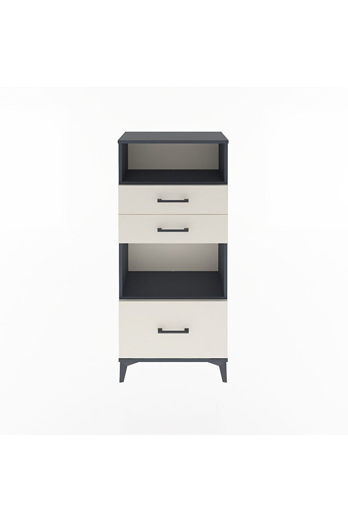 Arges Dolap 2 Raflı 3 Çekmeceli 60x30x134 Antrasit-Aytaşı