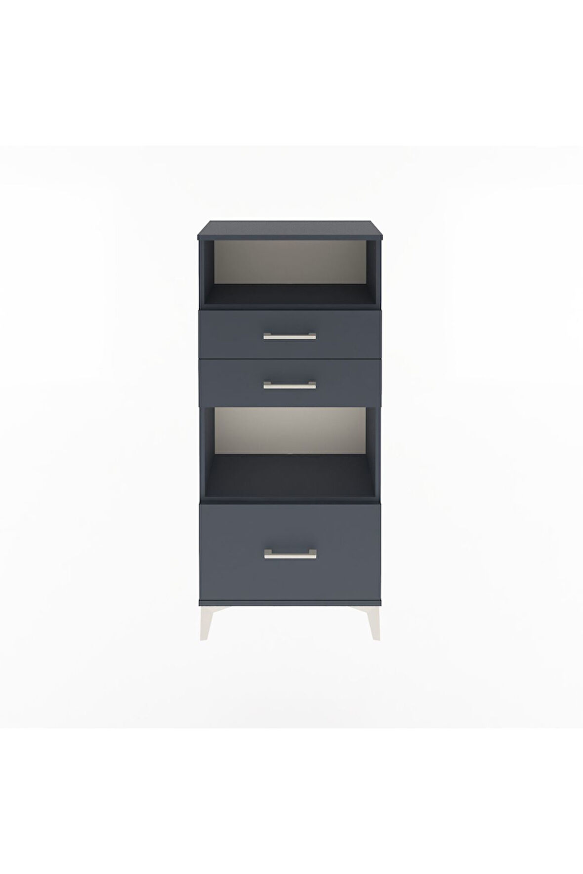 Arges Dolap 2 Raflı 3 Çekmeceli 60x30x134 Antrasit-Antrasit