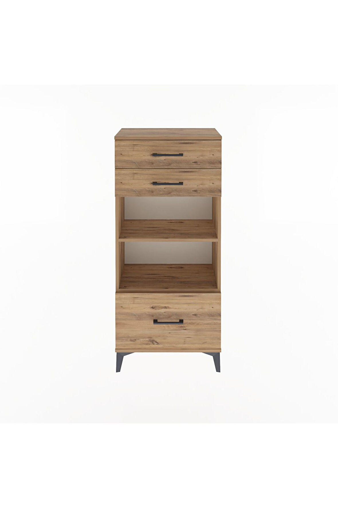 Arges Dolap 2 Raflı 3 Çekmeceli 60x30x134 Çam-Çam