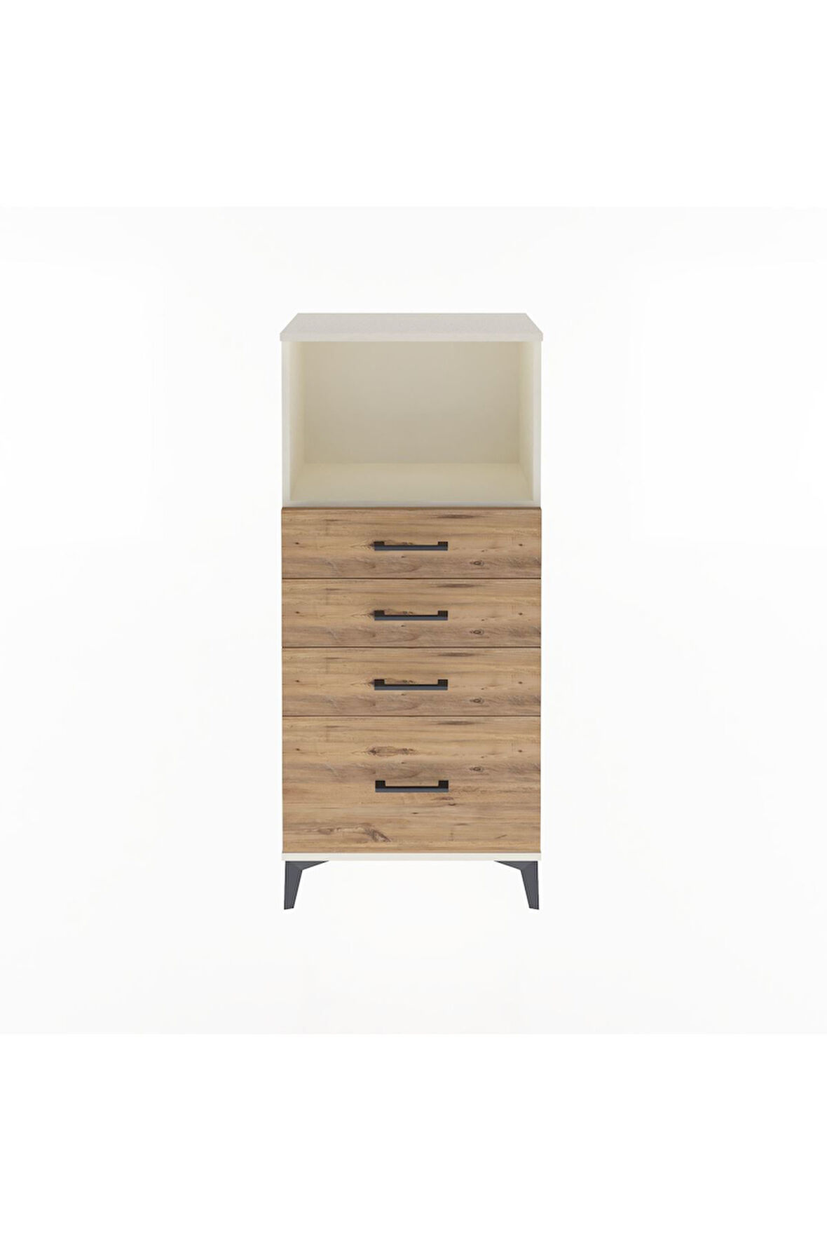 Arges Dolap Tek Raflı 4 Çekmeceli 60x30x134 Aytaşı-Çam