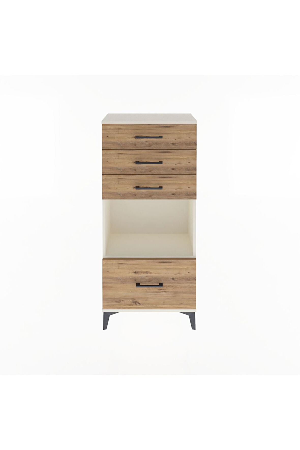 Arges Dolap Tek Raflı 4 Çekmeceli 60x30x134 Aytaşı-Çam