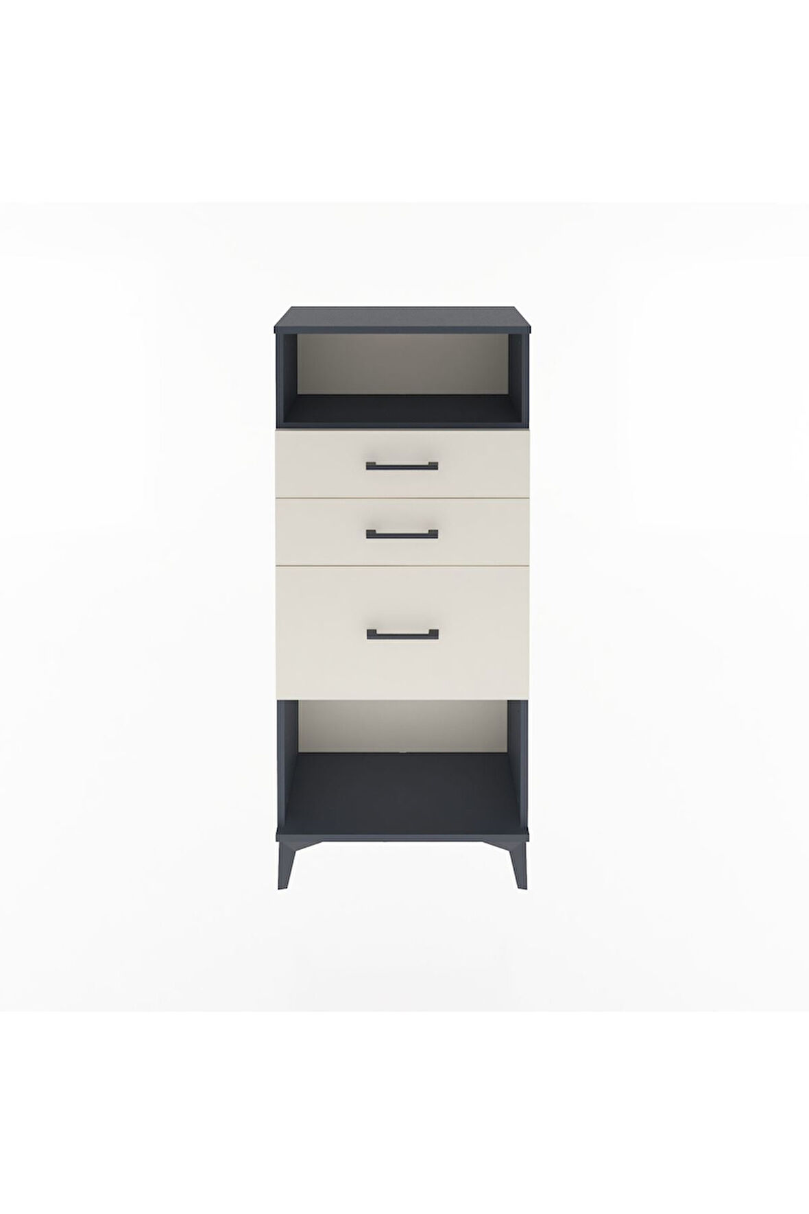 Arges Dolap Tek Raflı 3 Çekmeceli 60x30x134 Antrasit-Aytaşı