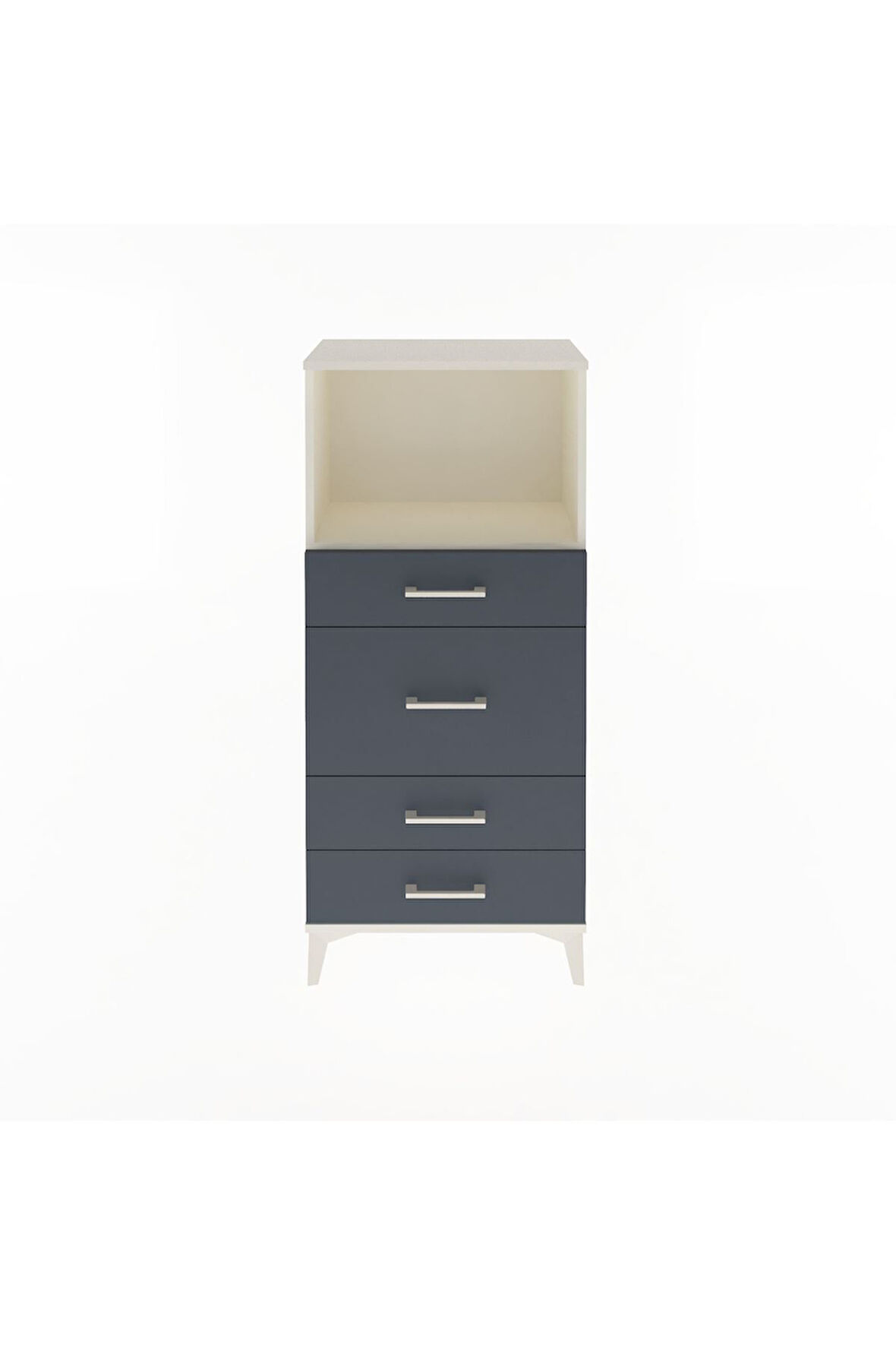 Arges Dolap Tek Raflı 4 Çekmeceli 60x30x134 Aytaşı-Antrasit