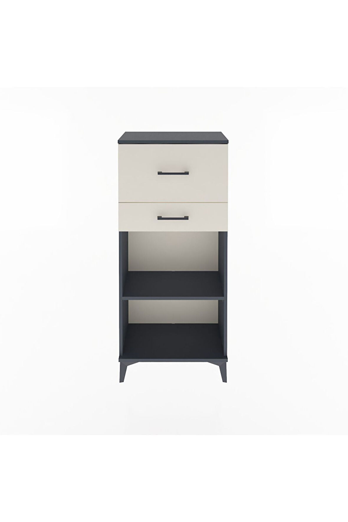 Arges Dolap Tek Raflı 2 Çekmeceli 60x30x134 Antrasit-Aytaşı