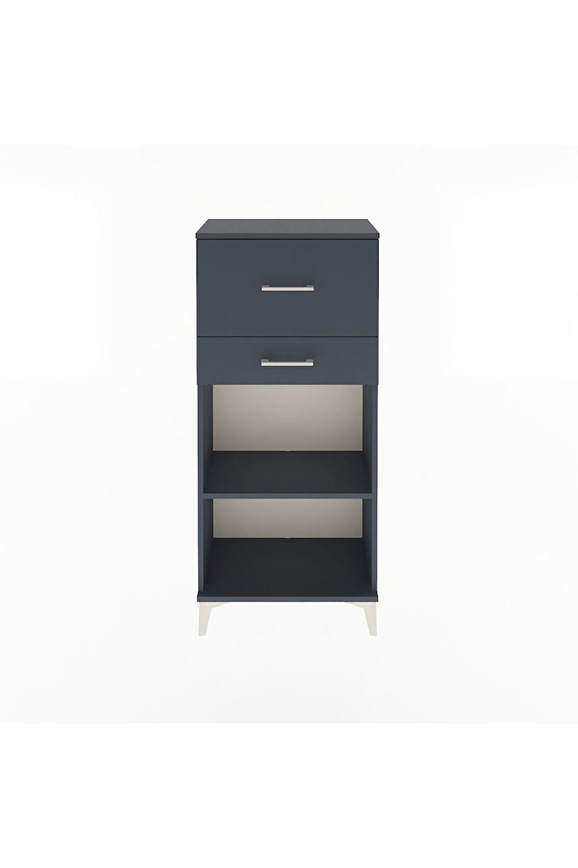 Arges Dolap Tek Raflı 2 Çekmeceli 60x30x134 Antrasit-Antrasit