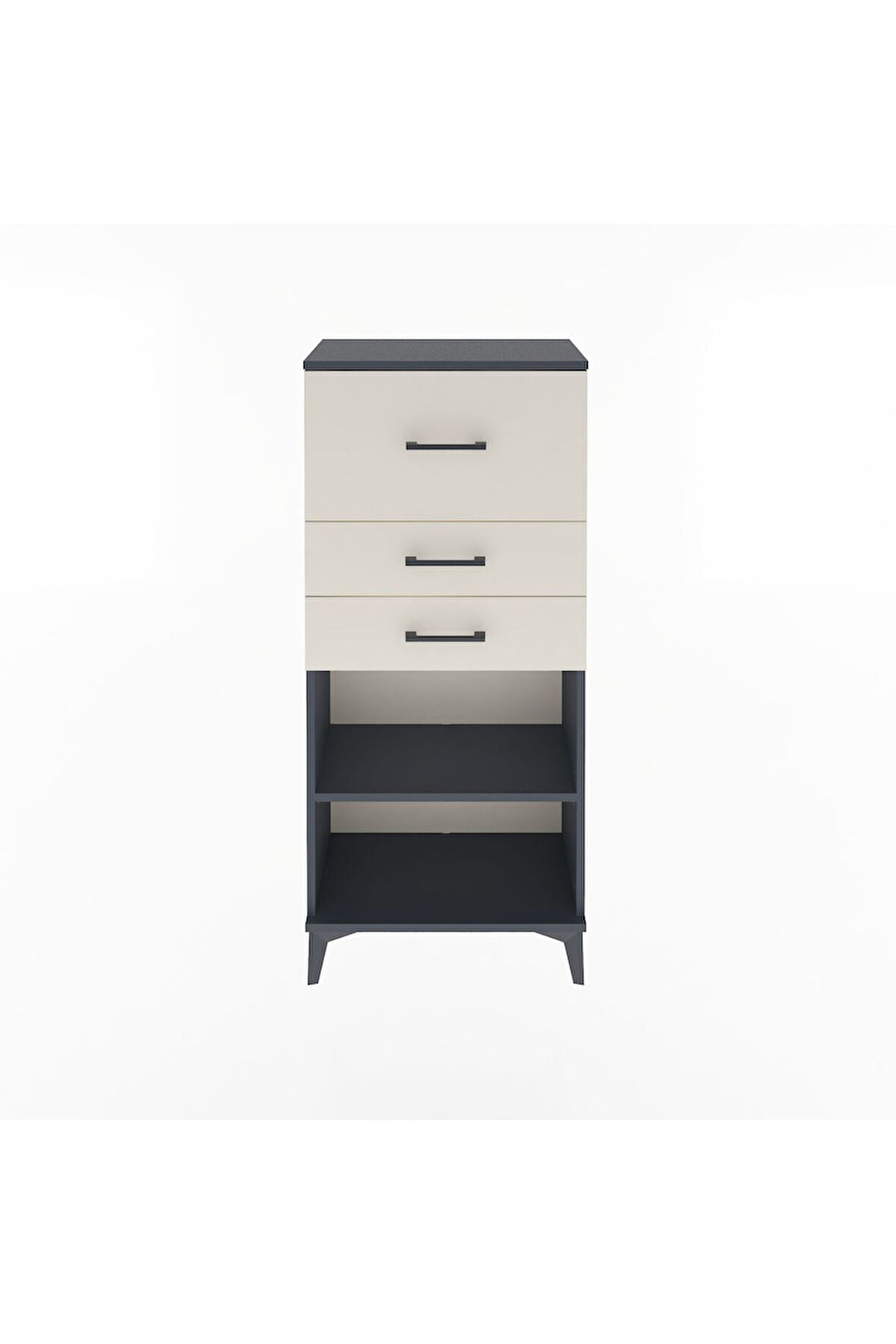 Arges Dolap Tek Raflı 3 Çekmeceli 60x30x134 Antrasit-Aytaşı