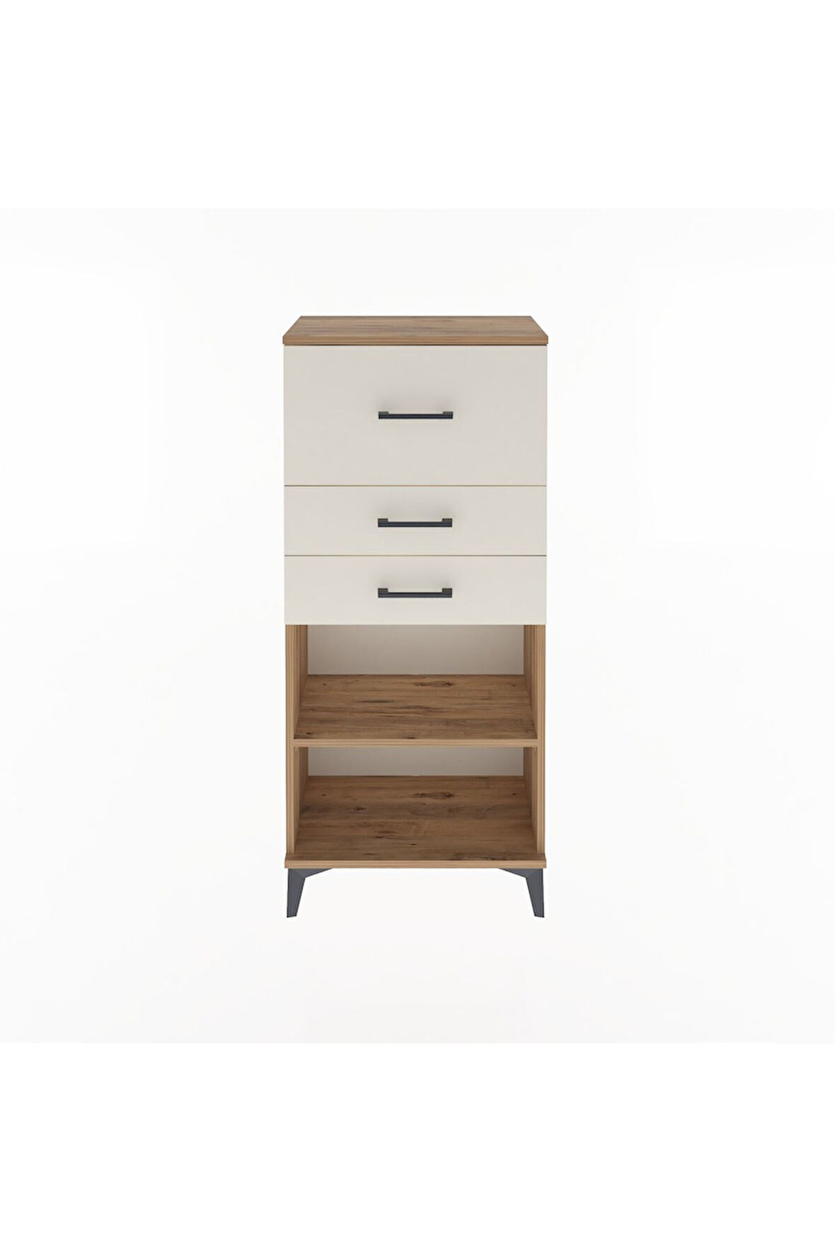 Arges Dolap Tek Raflı 3 Çekmeceli 60x30x134 Çam-Aytaşı