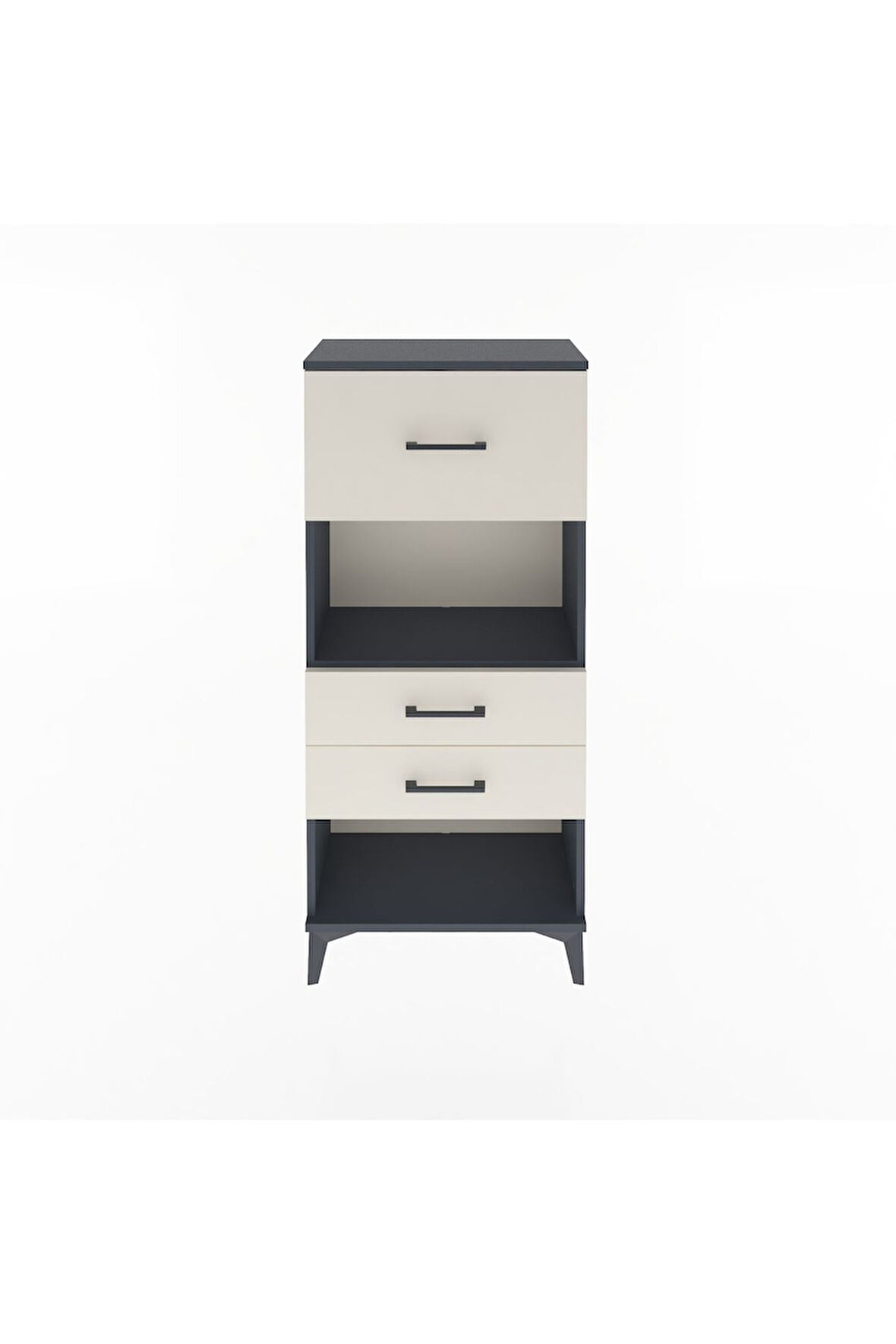 Arges Dolap Tek Raflı 3 Çekmeceli 60x30x134 Antrasit-Aytaşı