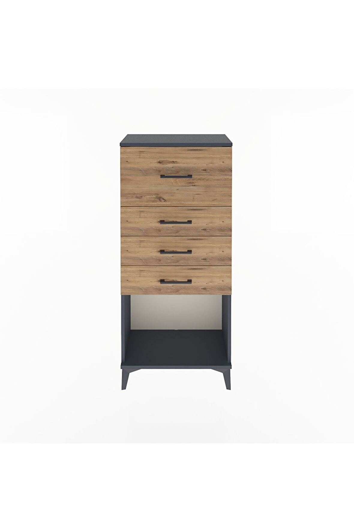 Arges Dolap 4 Çekmeceli 60x30x134 Antrasit-Çam