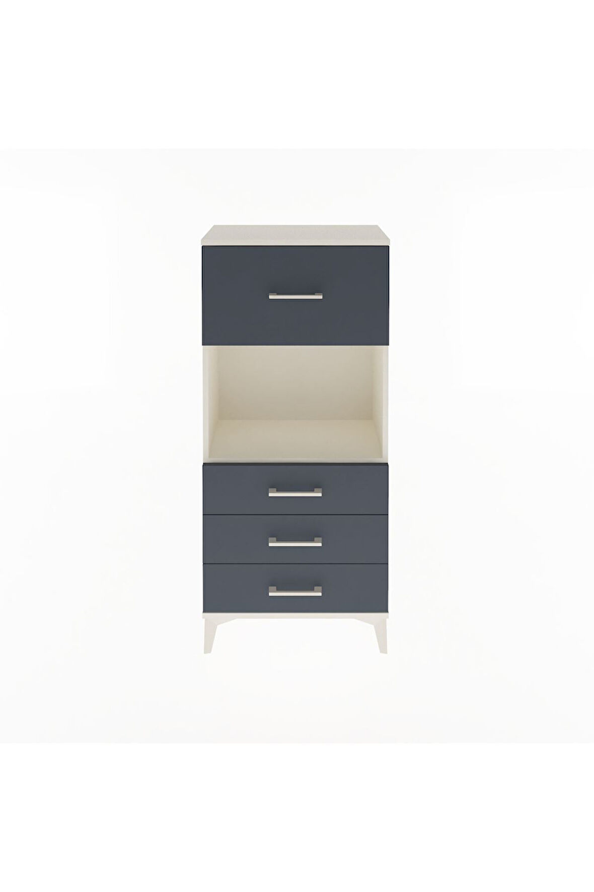 Arges Dolap Tek Raflı 4 Çekmeceli 60x30x134 Aytaşı-Antrasit