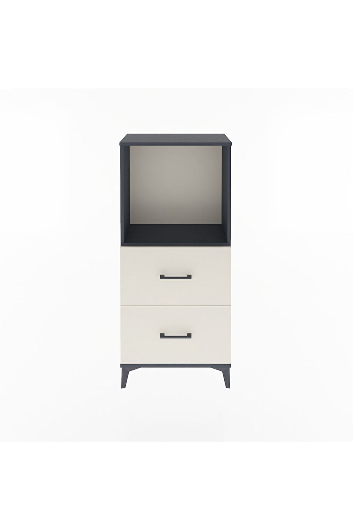 Arges Dolap Tek Raflı 2 Çekmeceli 60x30x134 Antrasit-Aytaşı