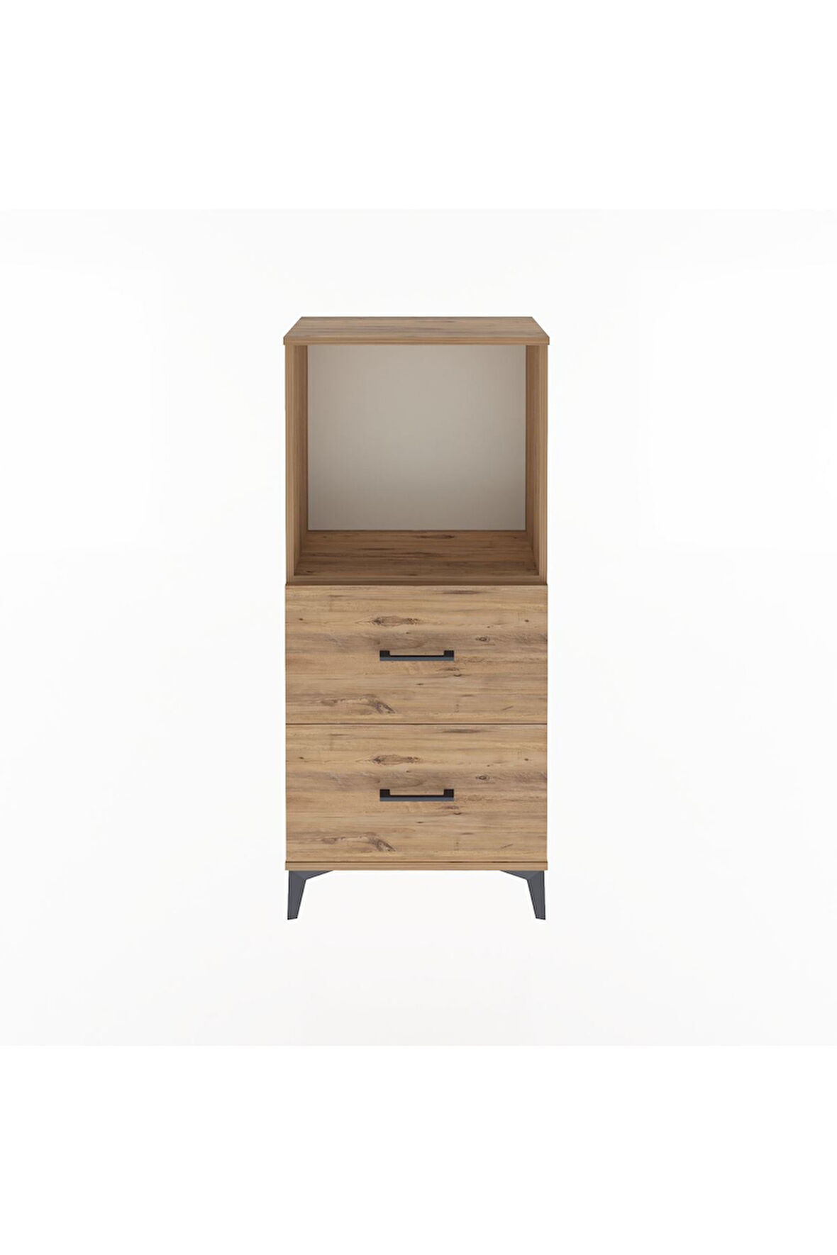 Arges Dolap Tek Raflı 2 Çekmeceli 60x30x134 Çam-Çam