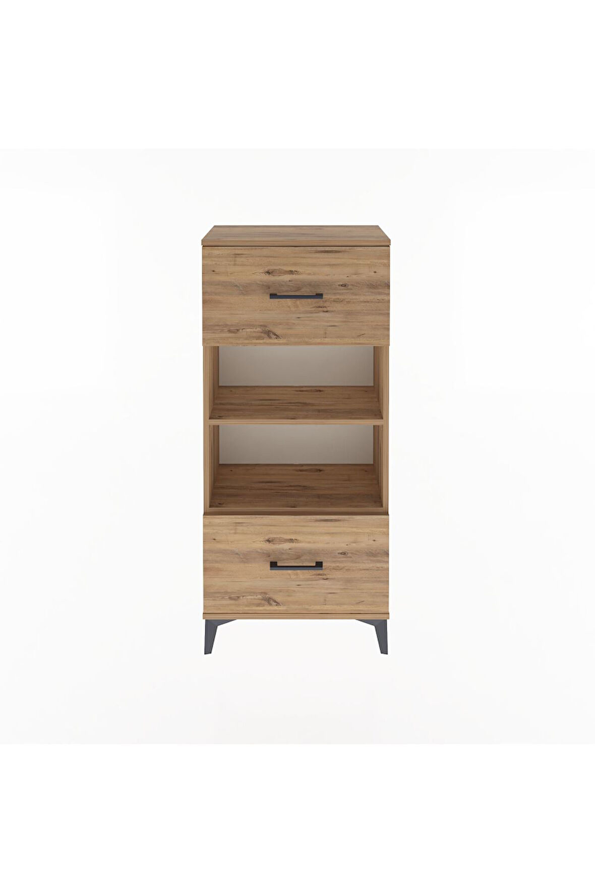 Arges Dolap 2 Raflı 2 Çekmeceli 60x30x134 Çam-Çam