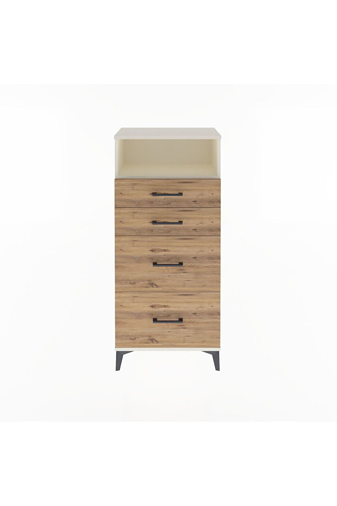 Arges Dolap Tek Raflı 4 Çekmeceli 60x30x134 Aytaşı-Çam