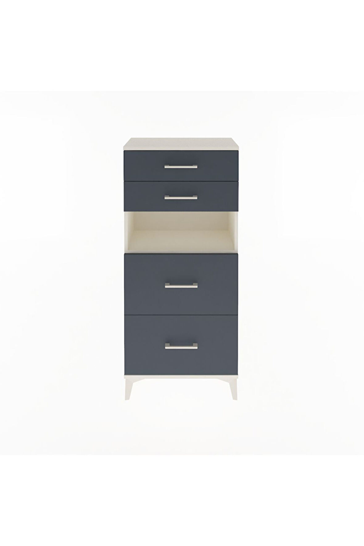 Arges Dolap Tek Raflı 4 Çekmeceli 60x30x134 Aytaşı-Antrasit