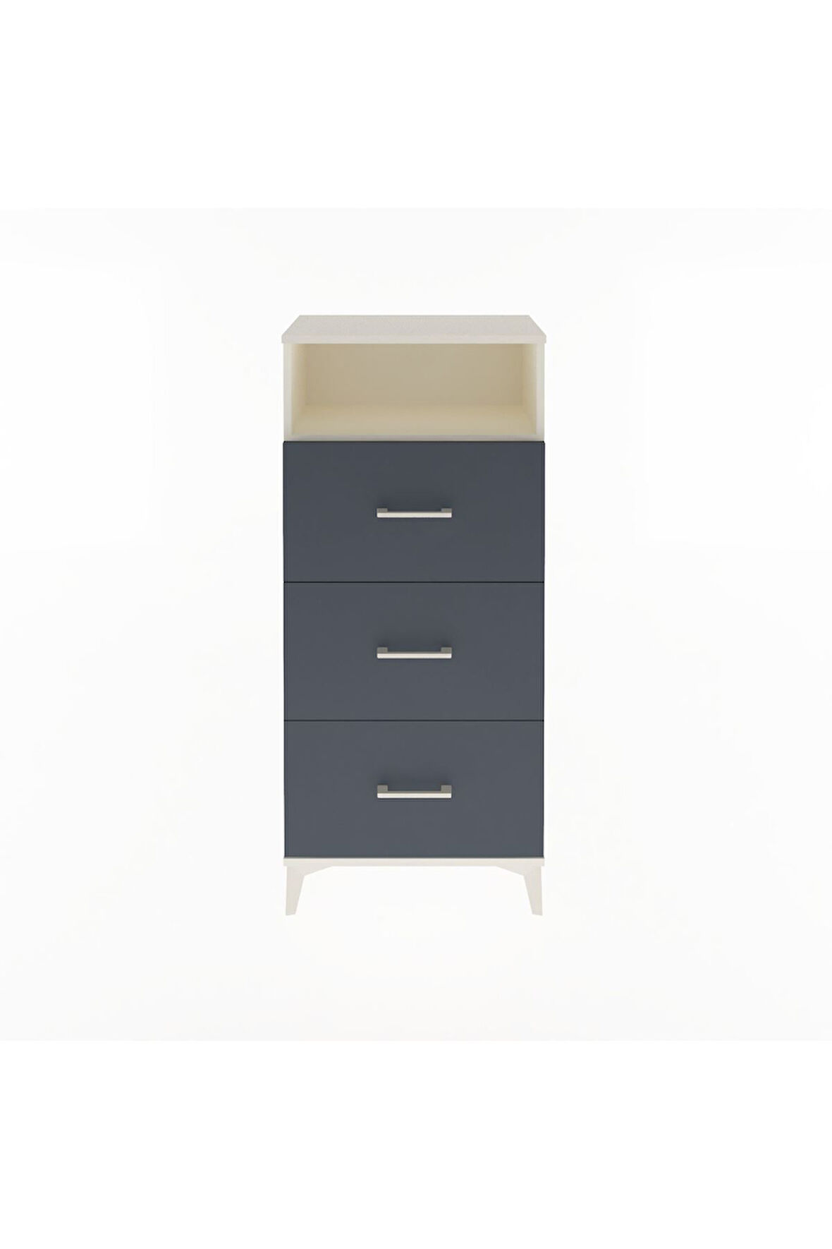 Arges Dolap Tek Raflı 3 Çekmeceli 60x30x134 Aytaşı-Antrasit