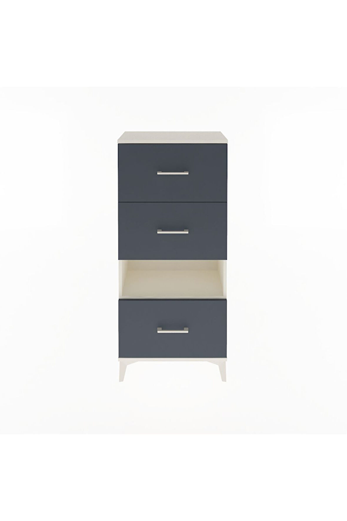 Arges Dolap Tek Raflı 3 Çekmeceli 60x30x134 Aytaşı-Antrasit