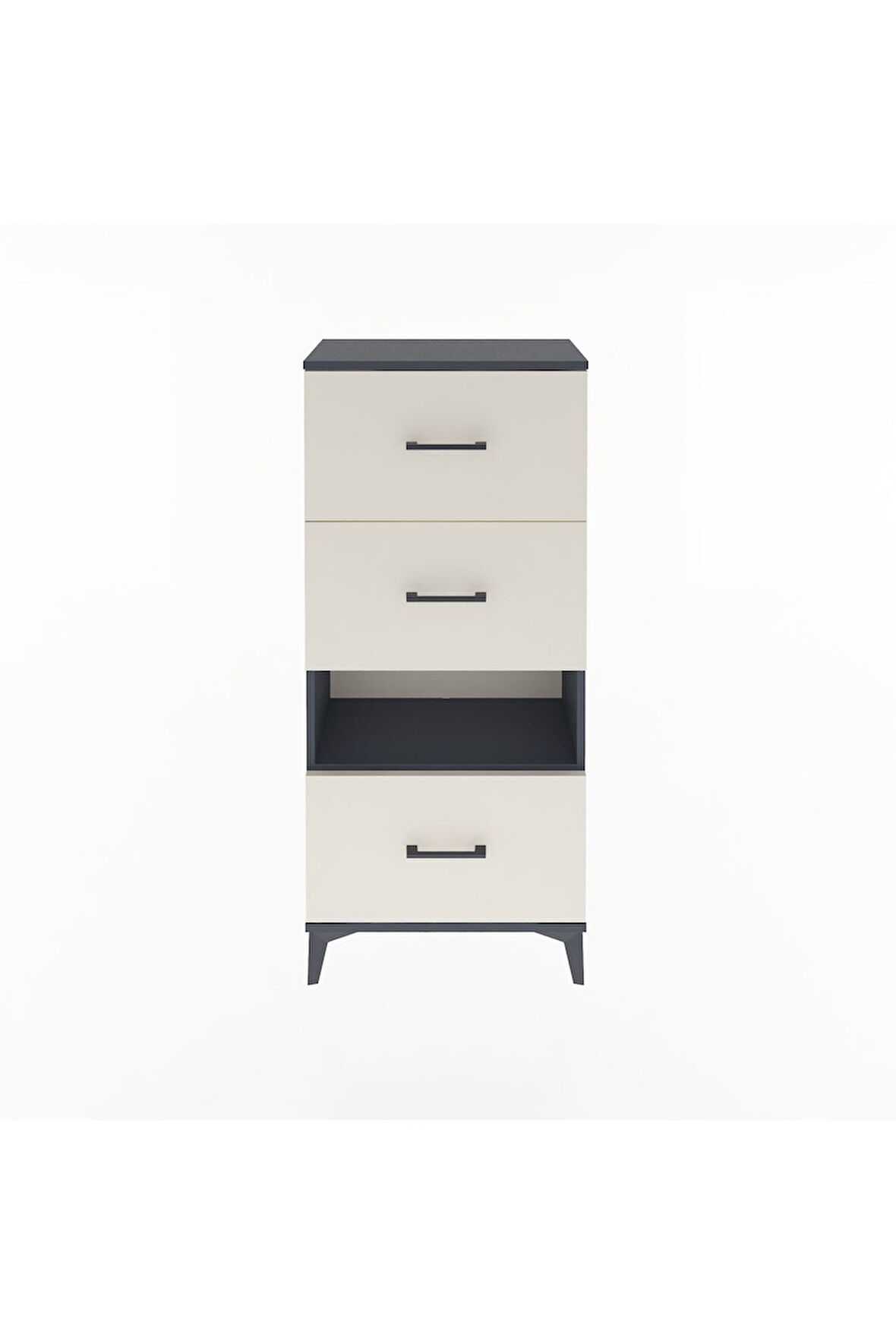 Arges Dolap Tek Raflı 3 Çekmeceli 60x30x134 Antrasit-Aytaşı