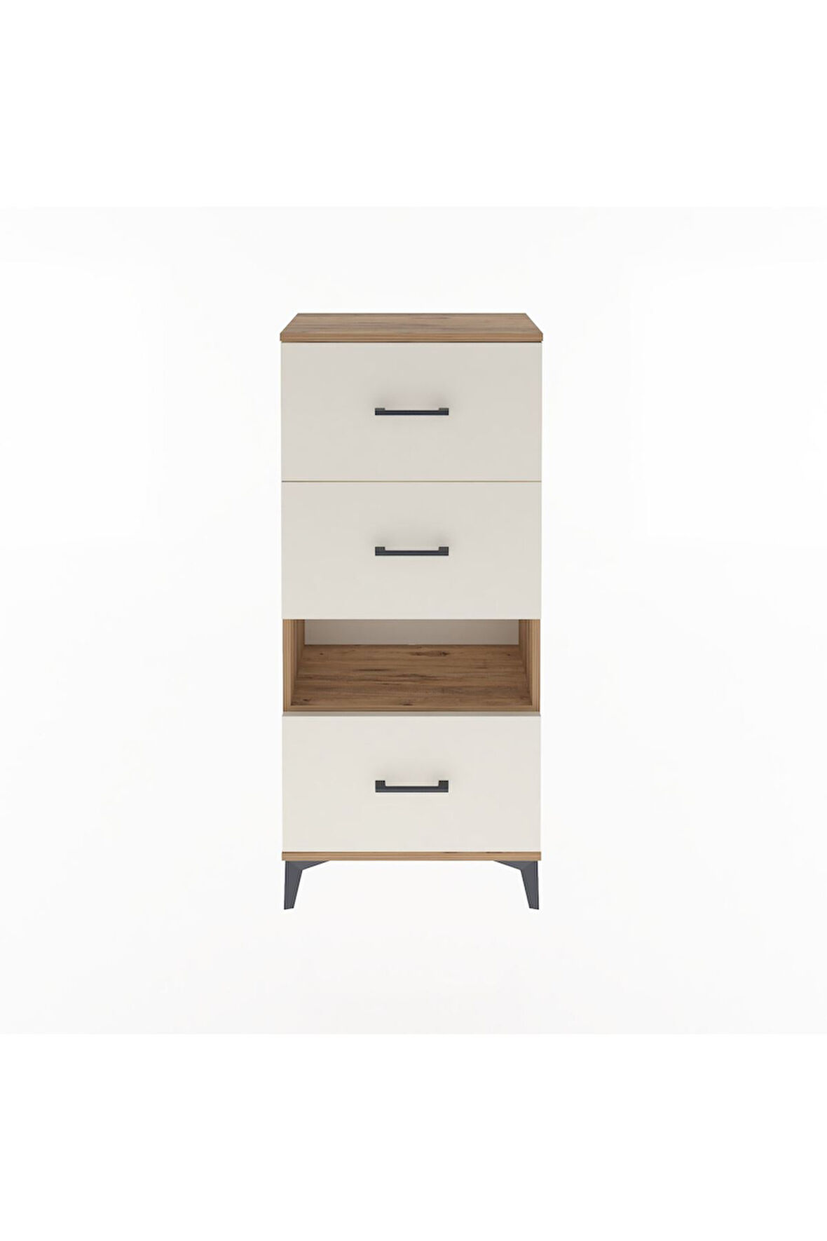 Arges Dolap Tek Raflı 3 Çekmeceli 60x30x134 Çam-Aytaşı