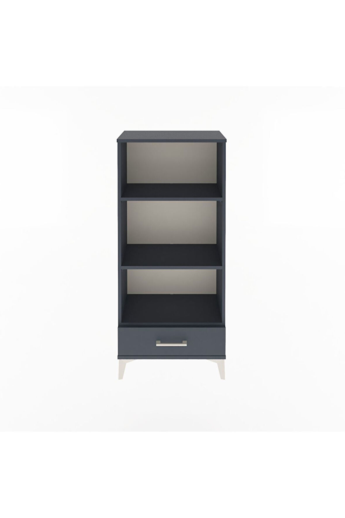 Arges Dolap 3 Raflı Tek Çekmeceli 60x30x134 Antrasit-Antrasit