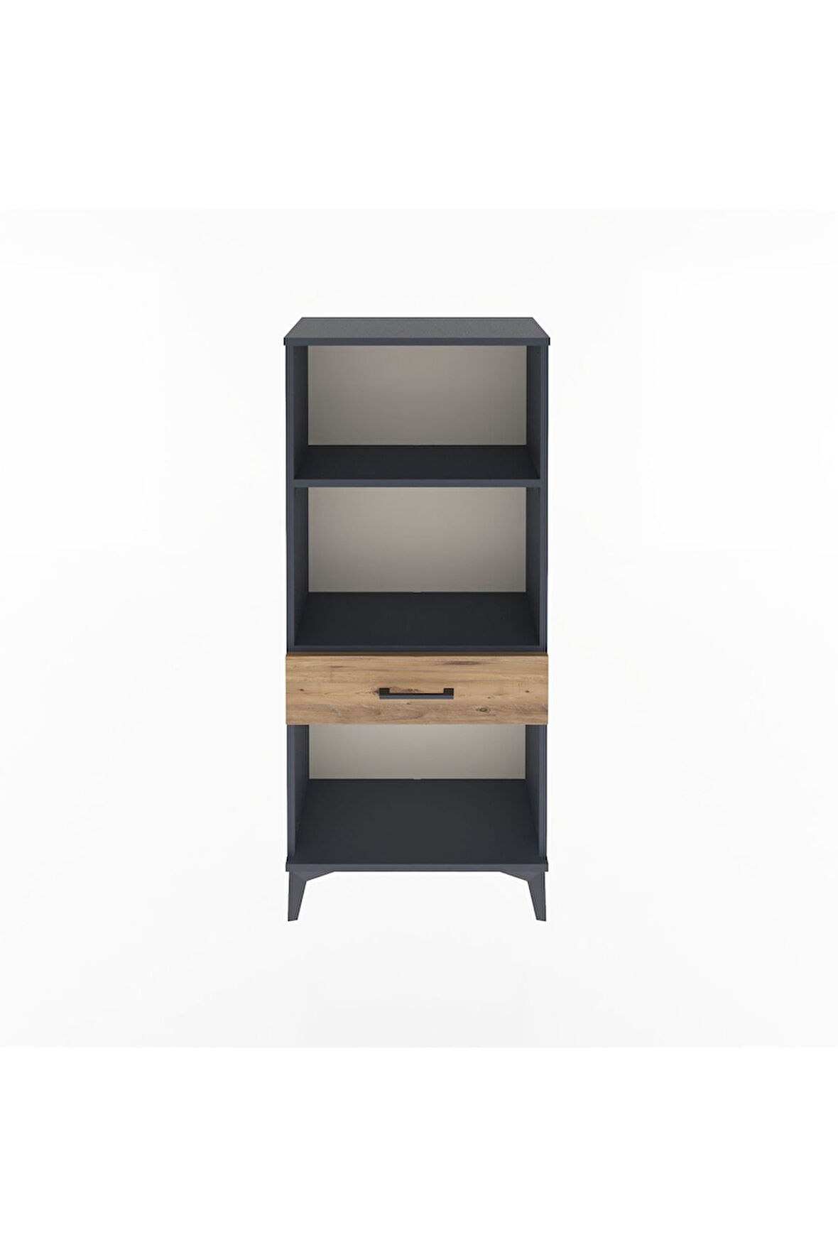 Arges Dolap 2 Raflı Tek Çekmeceli 60x30x134 Antrasit-Çam