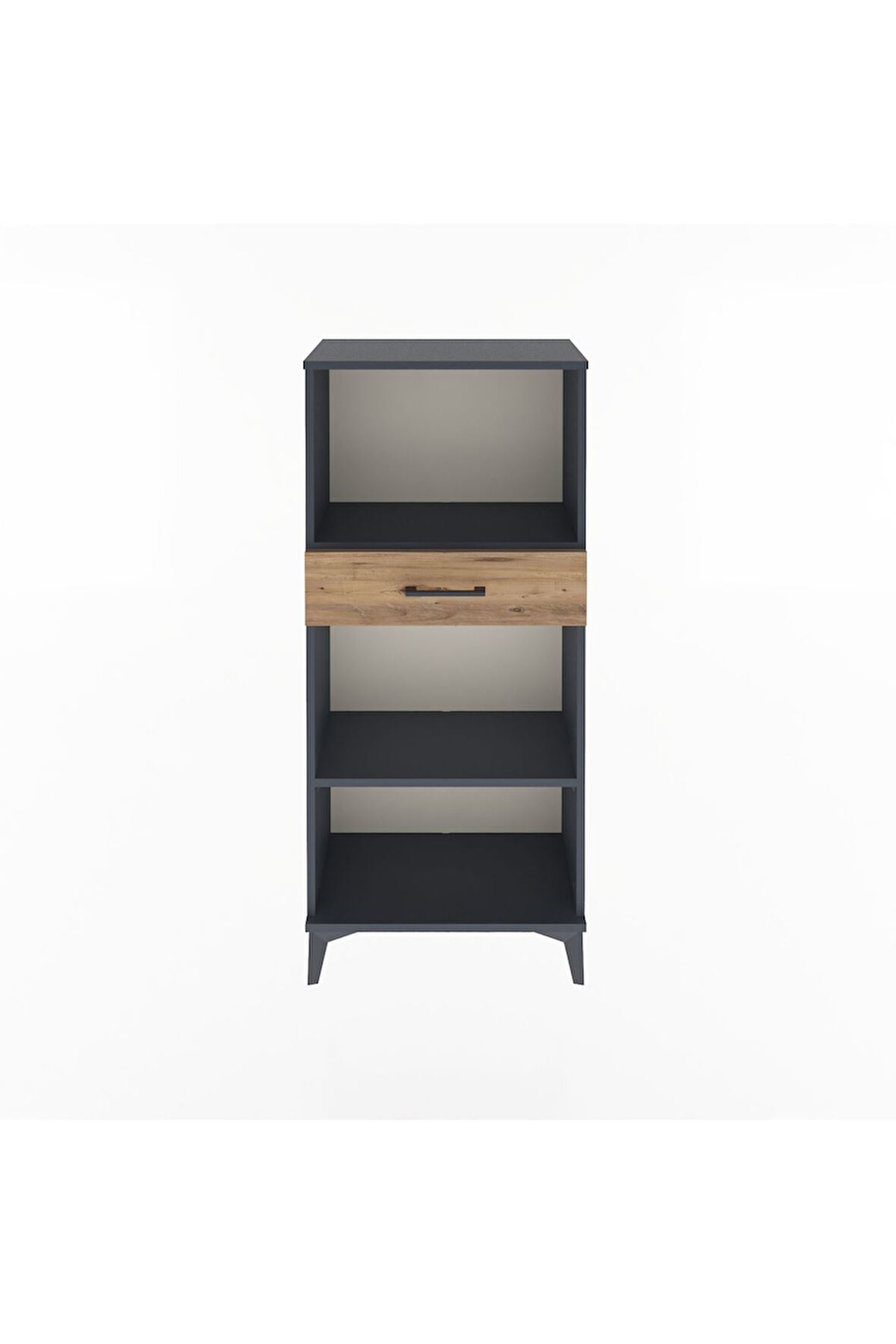 Arges Dolap 2 Raflı Tek Çekmeceli 60x30x134 Antrasit-Çam