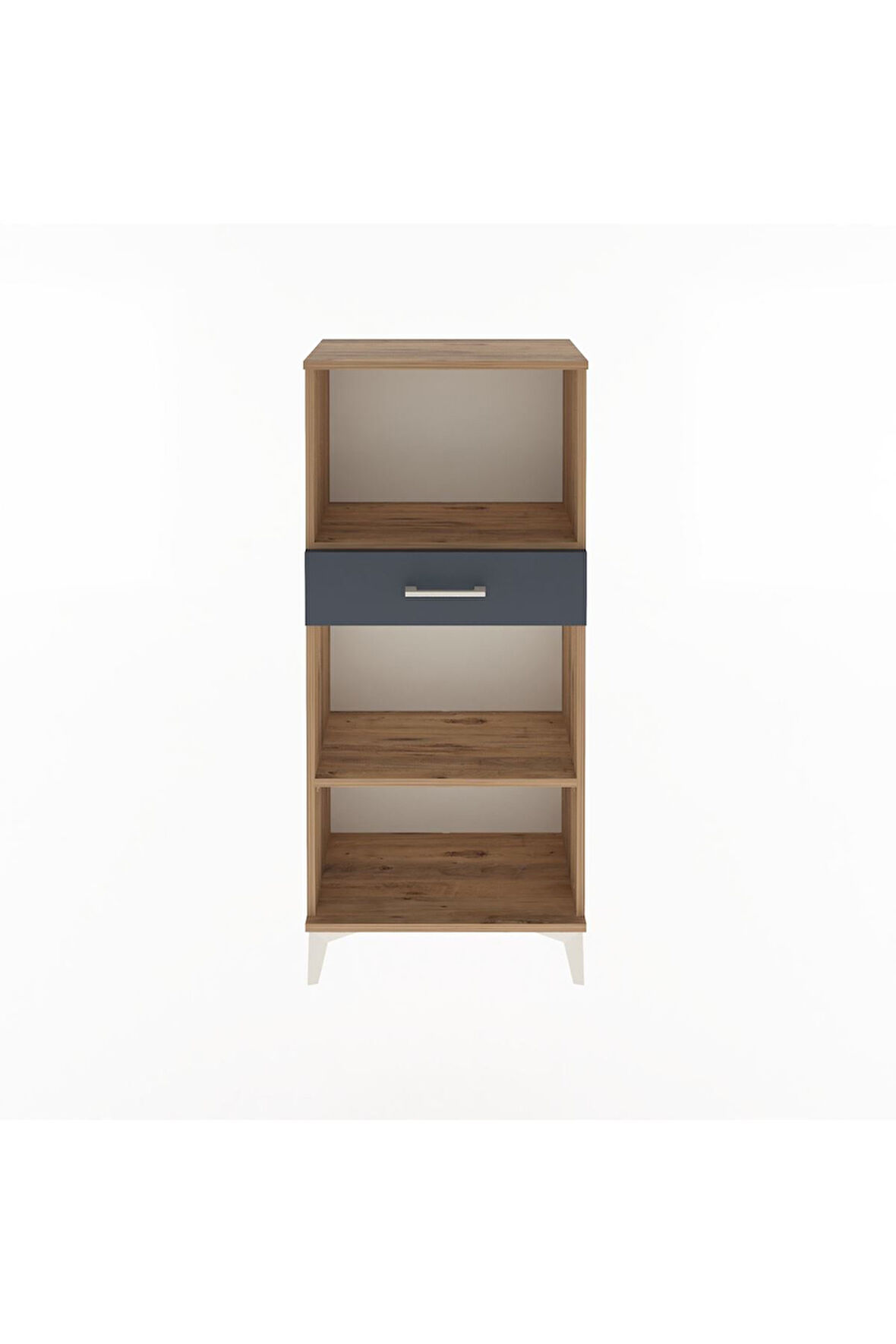 Arges Dolap 2 Raflı Tek Çekmeceli 60x30x134 Çam-Antrasit