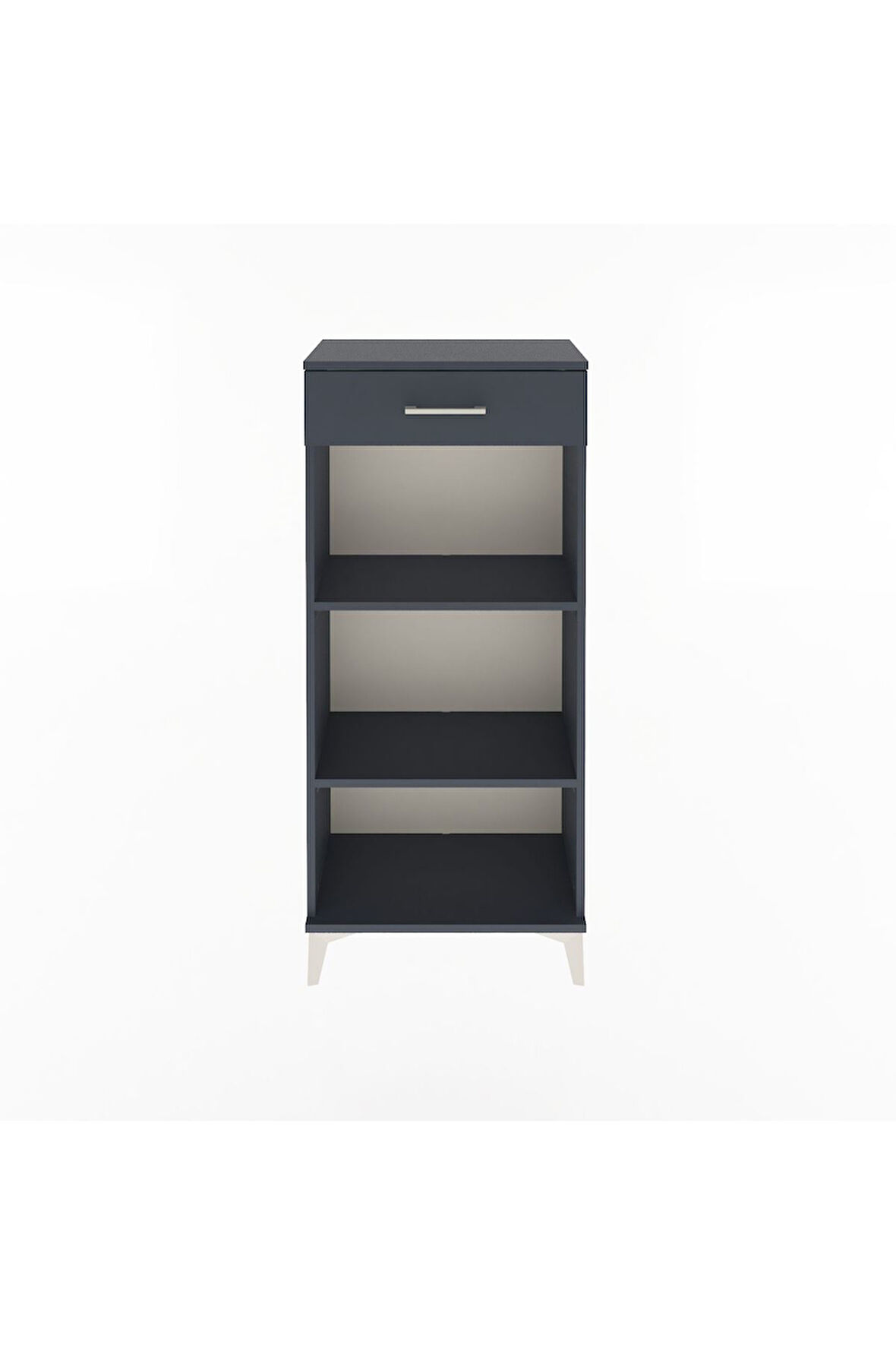 Arges Dolap 2 Raflı Tek Çekmeceli 60x30x134 Antrasit-Antrasit